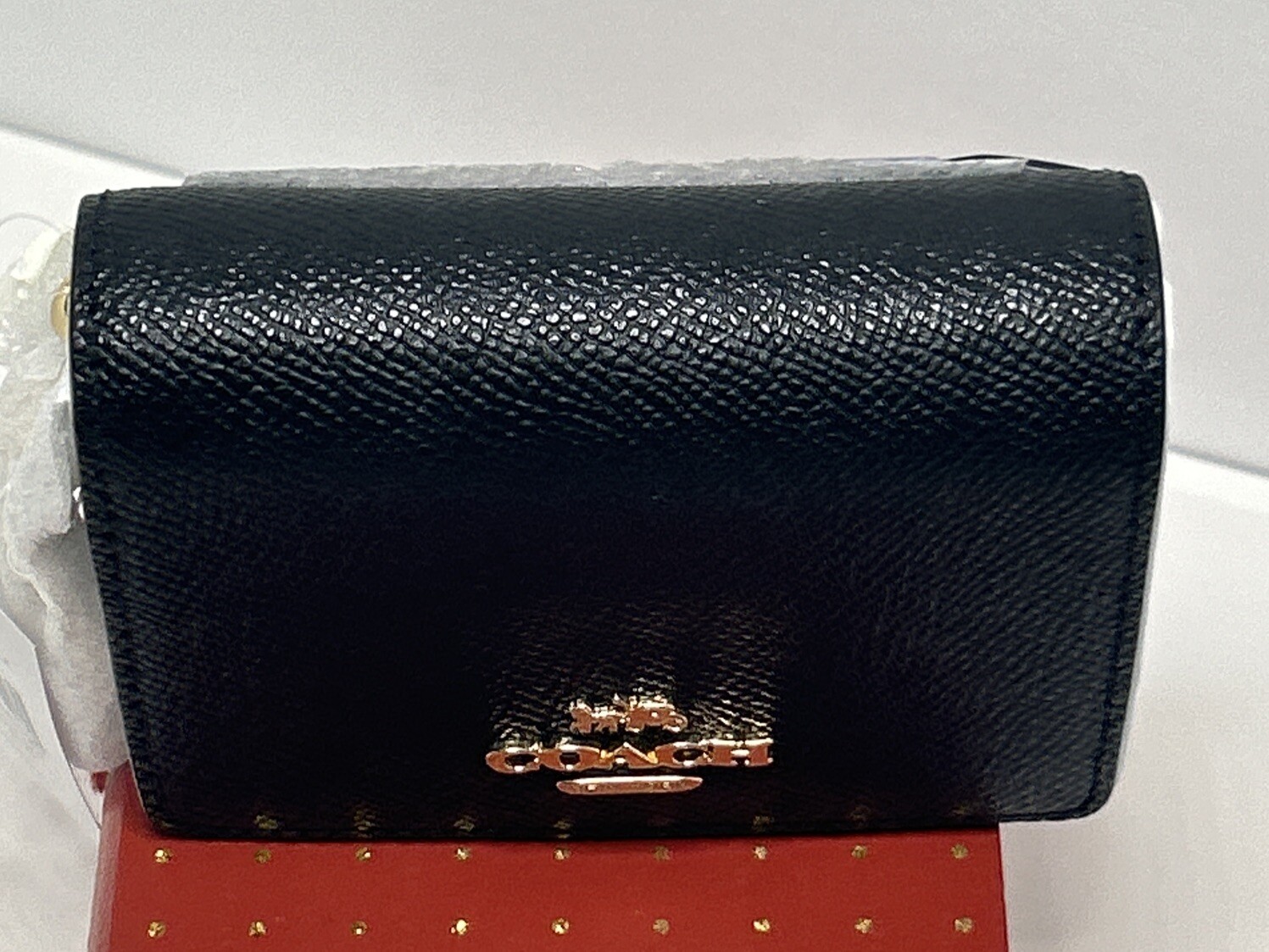 🐼💦 Coach C0059 🐼💦 Black Leather Mini Chain Wallet Card Crossbody Bag 🐼D9 *2