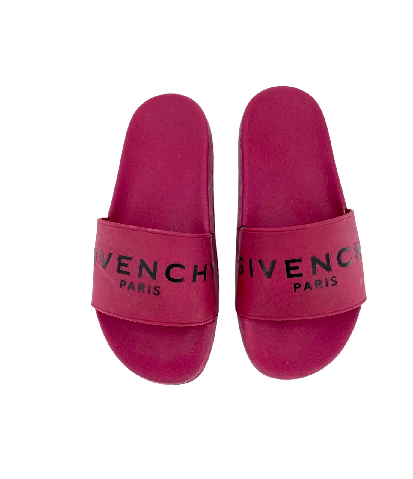Givenchy Berry Red Slide Sandals Synthetic Rubber SZ 37 EU SH04