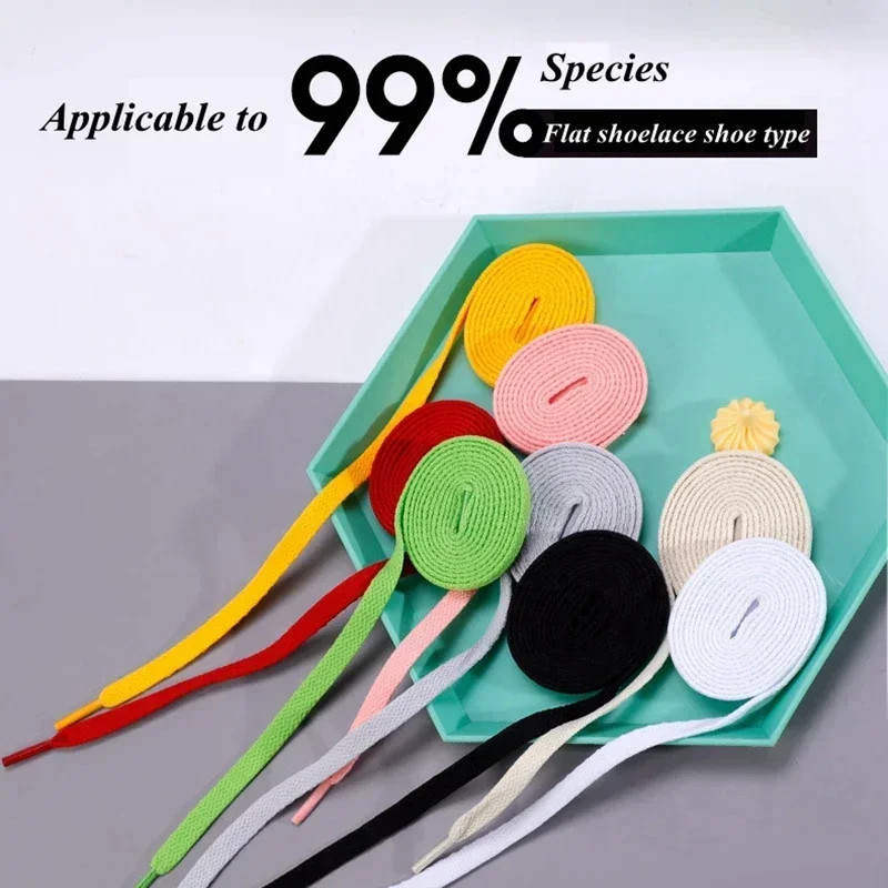 1pair /2PCS Thicken Laces Shoe Athletic String Flat Shoelaces of Sport White Lei