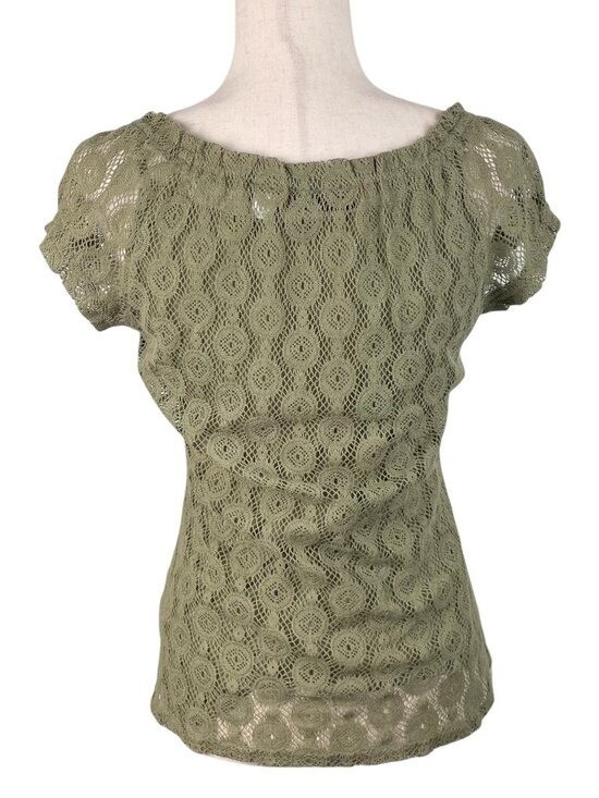Vintage Y2K Axcess Liz Claiborne Lace Crochet Top Size Medium Fairy Grunge Boho
