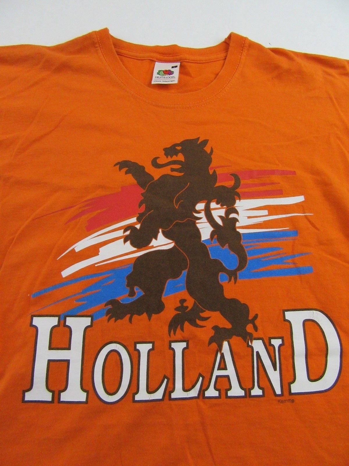HOLLAND Dutch Netherlands Coat Of Arms Vacation Souvenir T Shirt Size L
