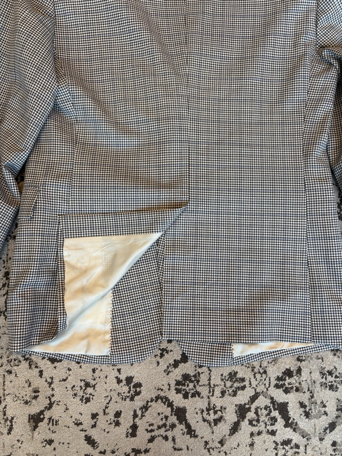 Current John W Nordstrom hounds tooth check sky blue window pane sport coat 44 R