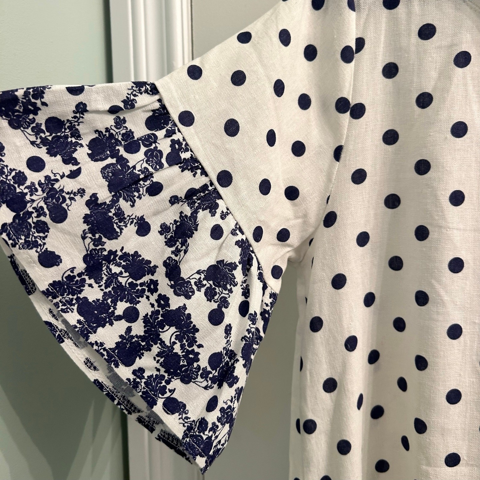 Le Ragazze Italian Linen Blend Polka Dot Dress – size M