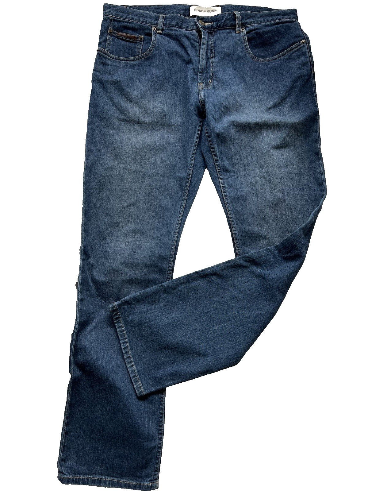 RODD & GUNN Blue Stretch Cotton Denim Jeans STRAIGHT LEG