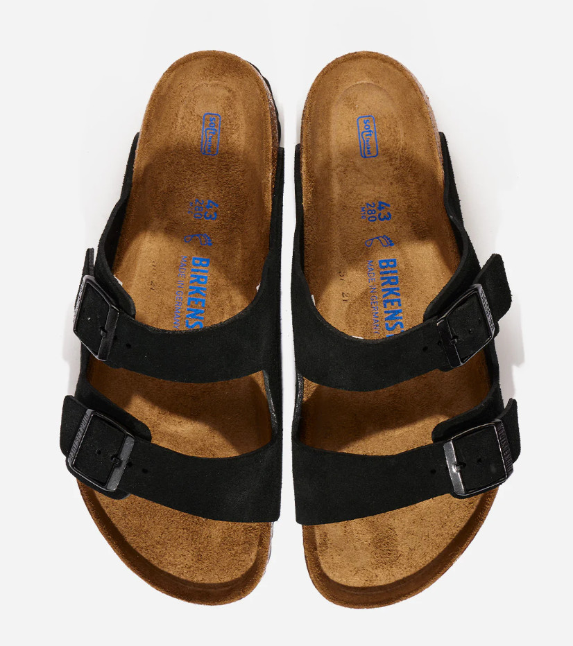 Birkenstock Arizona Black Suede Soft Footbed Unisex Sandals Narrow/Wide EU37-45