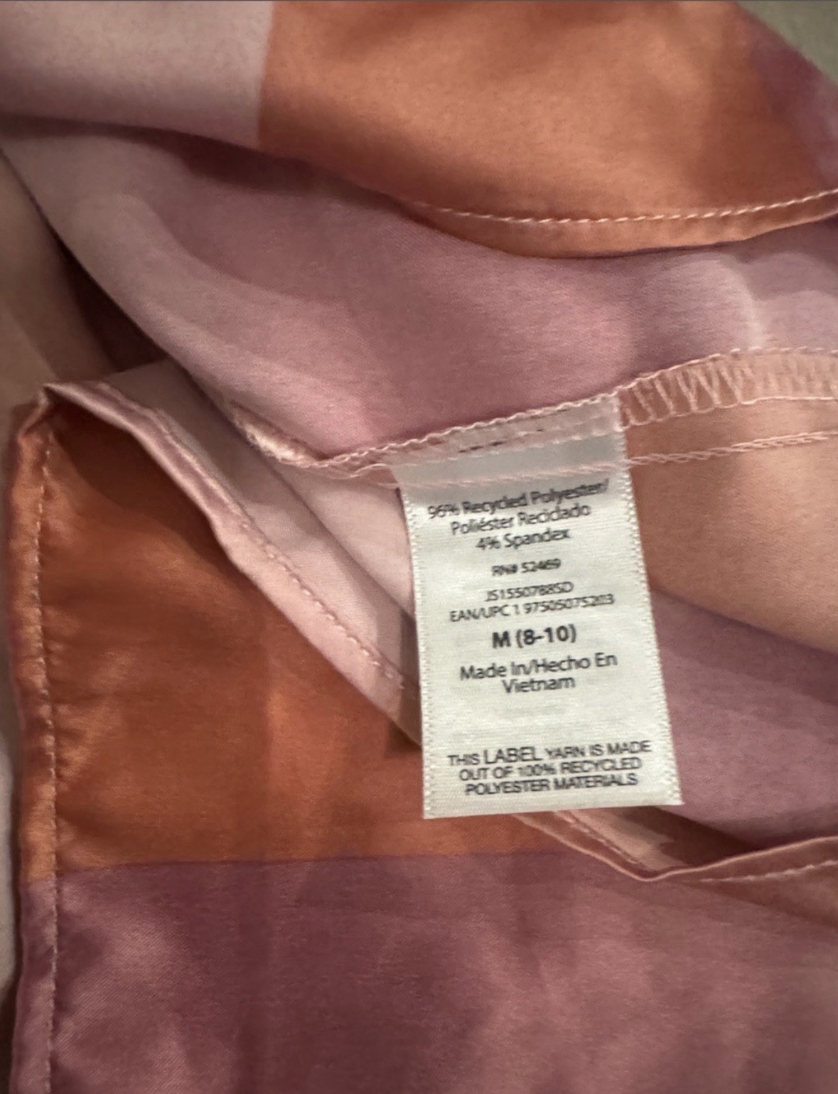 JOYSPUN Women’s Satin Striped Pajama Set Pink/Purple/Orange Button M 8-10