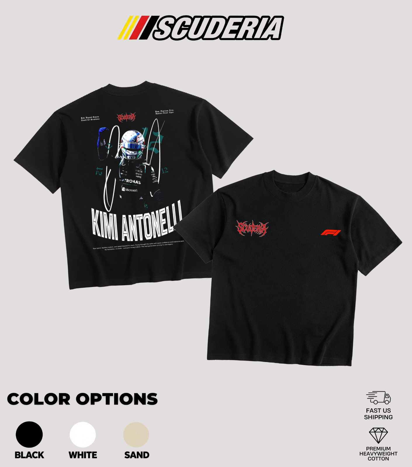 Scuderia “Kimi Antonelli” F1 Racing Signature Graphic Premium T-Shirt