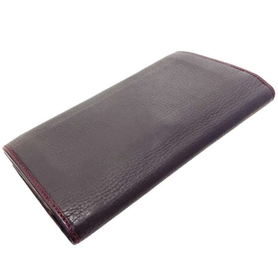 Old Gucci Bi Fold Long Wallet Coin Purse Bordeaux Color 16104