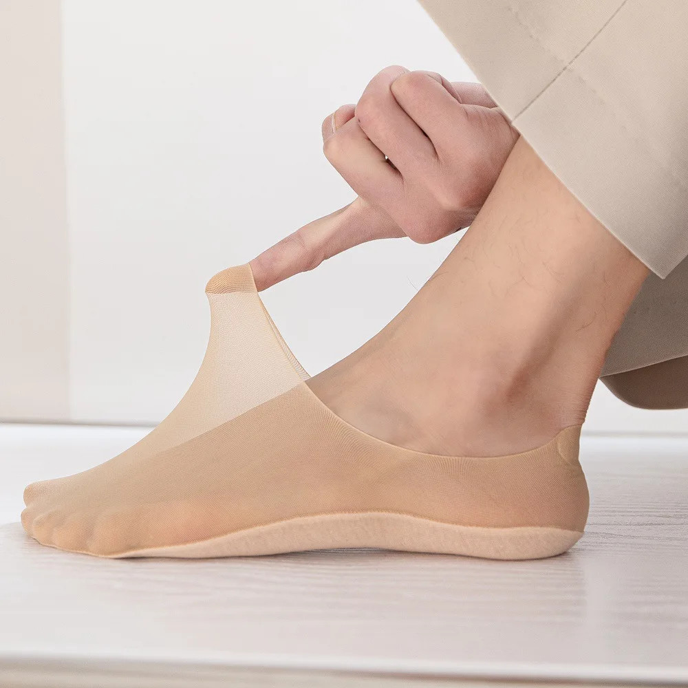 3 Pairs Boat Socks Men Ice Silk Thin Breathable Soft Low Cut Summer Socks