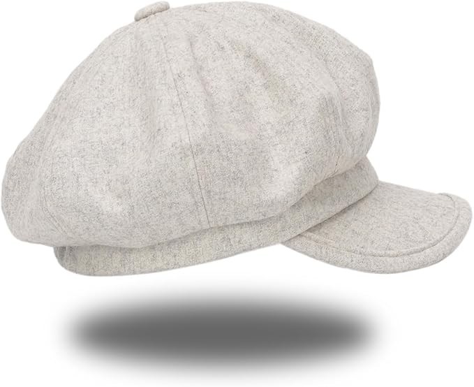 Women Octagonal Newsboy Cap Vintage Wool 8 Panels Cabbie Gatsby Visor Beret Hats