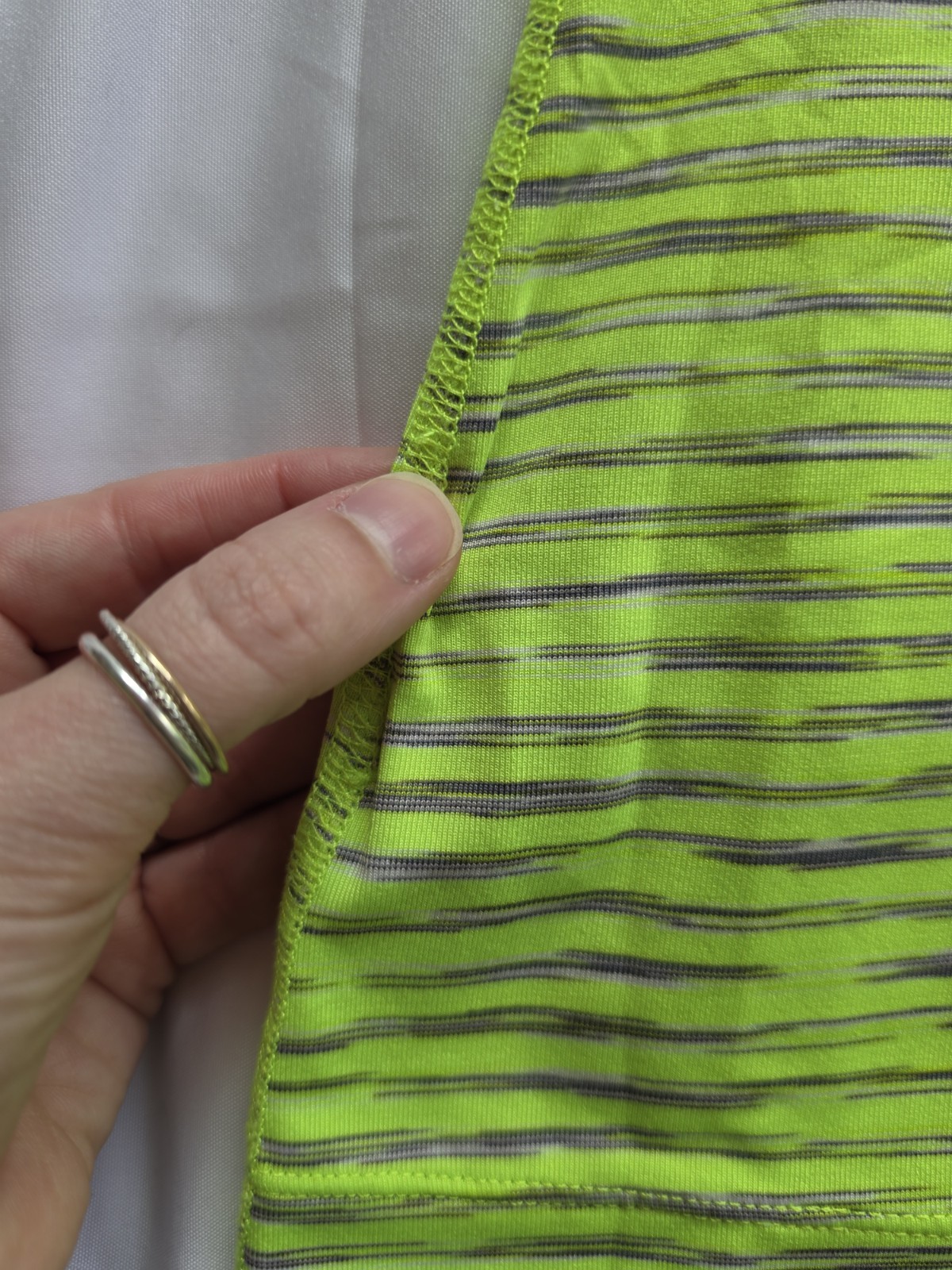 Xersion Lime Green Striped Tank, Size L