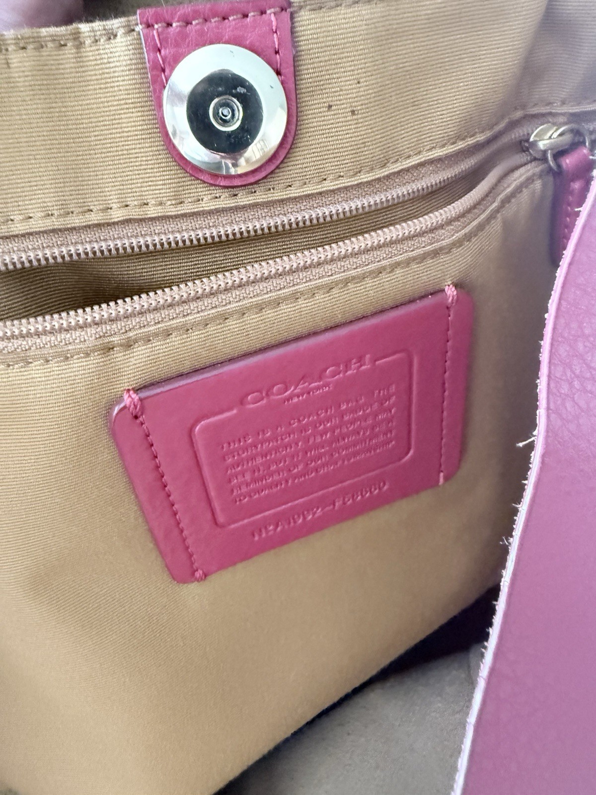 Coach Derby F58660 Red Pebbled Leather Tote Bag/Shoulder/Suede Line