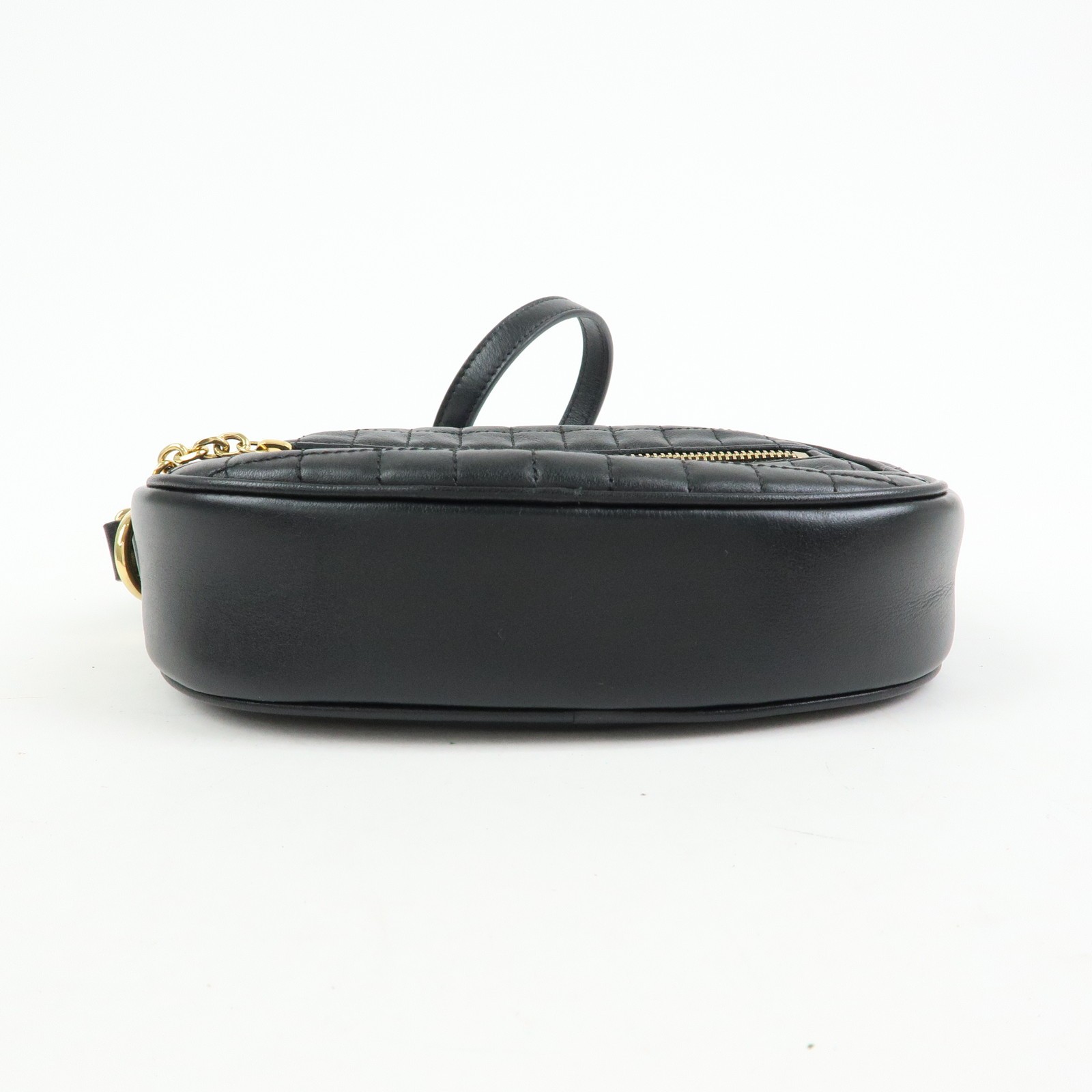 CELINE C Charm Leather Shoulder Bag Crossbody Bag Camera Bag Black Auth Used F/S