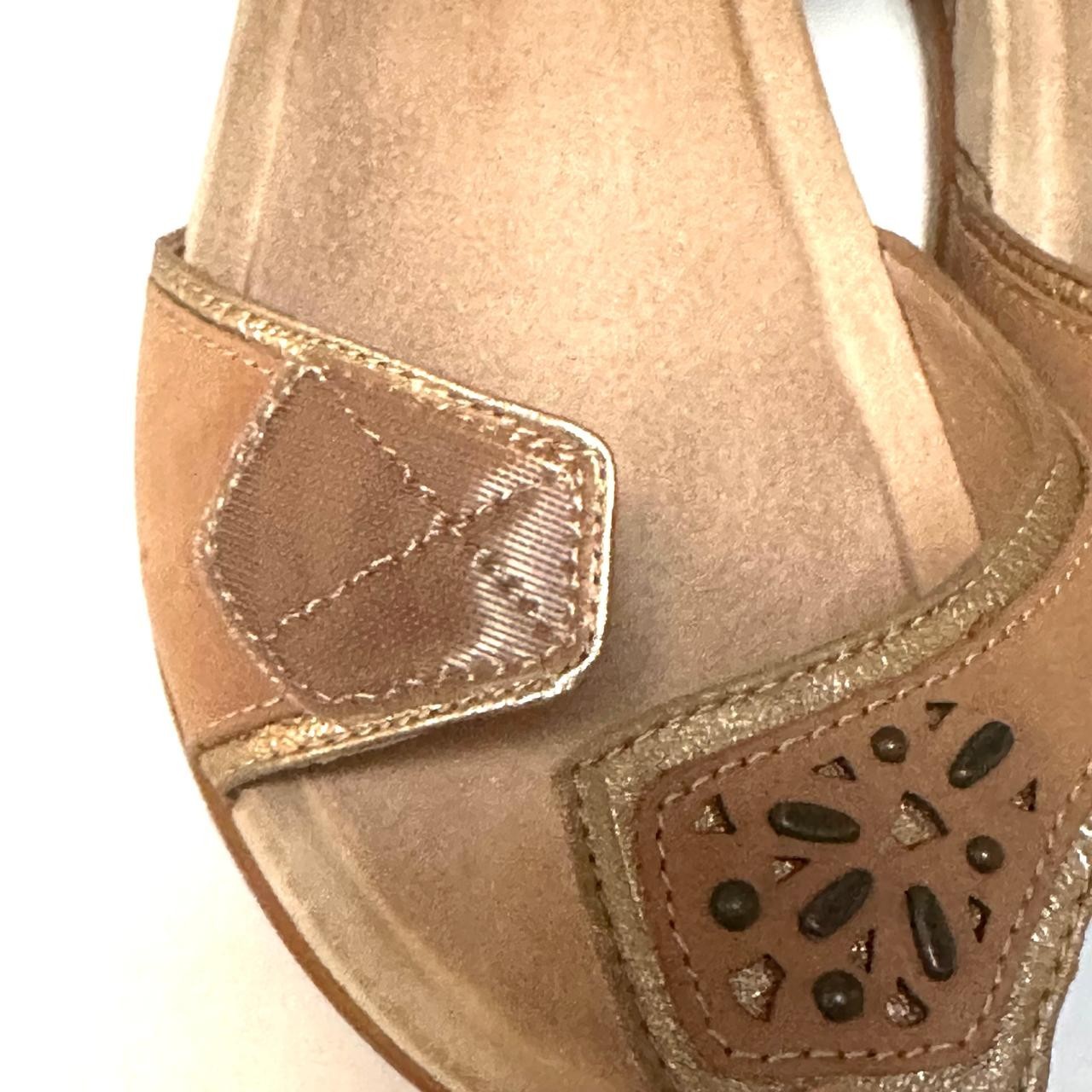 DANSKO Women’s Leather Slingback Comfort Sandals EU40 US9.5 Tan Laser Cut Detail