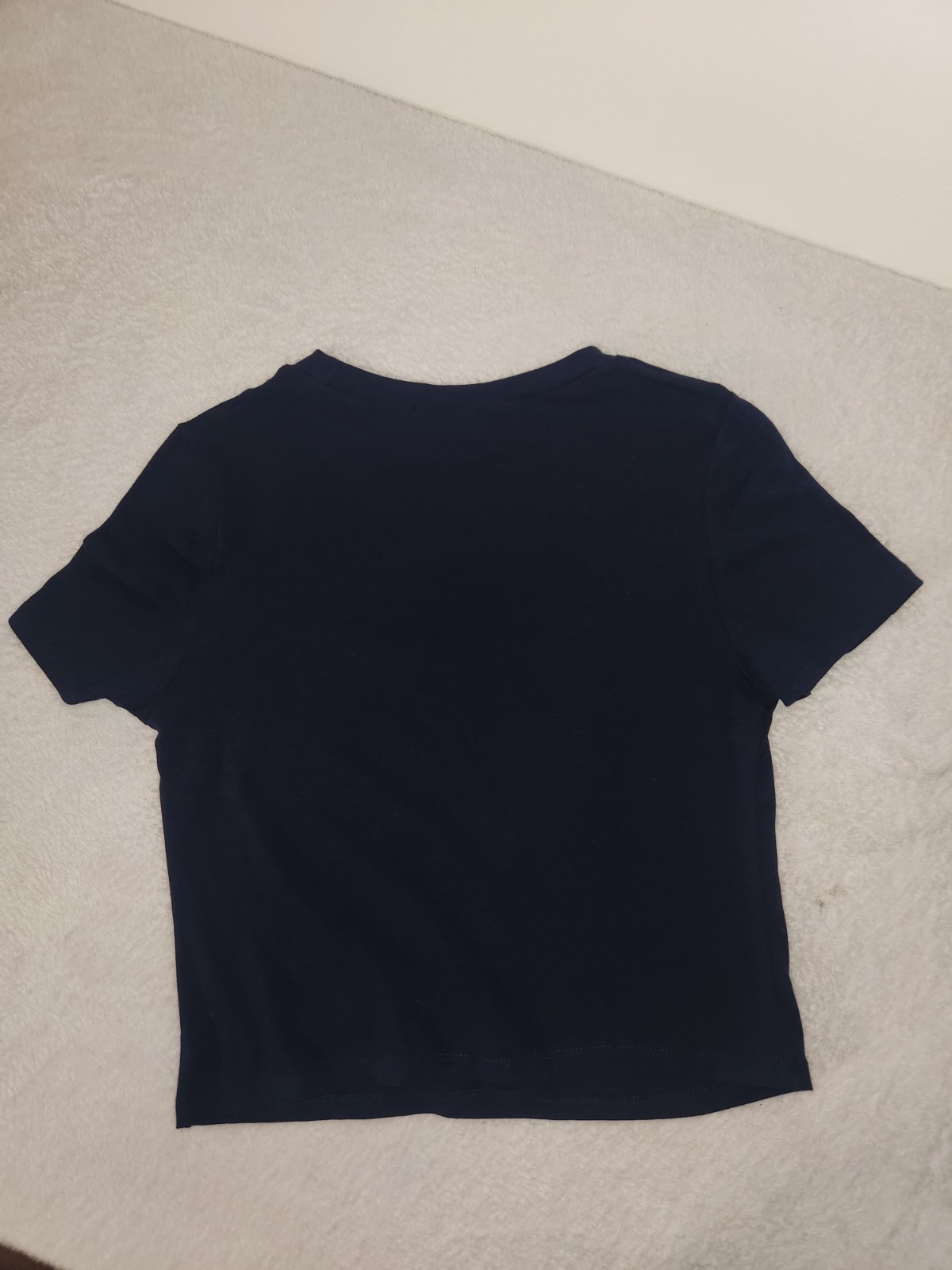 Ambiance Junior’s Size Large Navy Blue Crop Cut Out Top