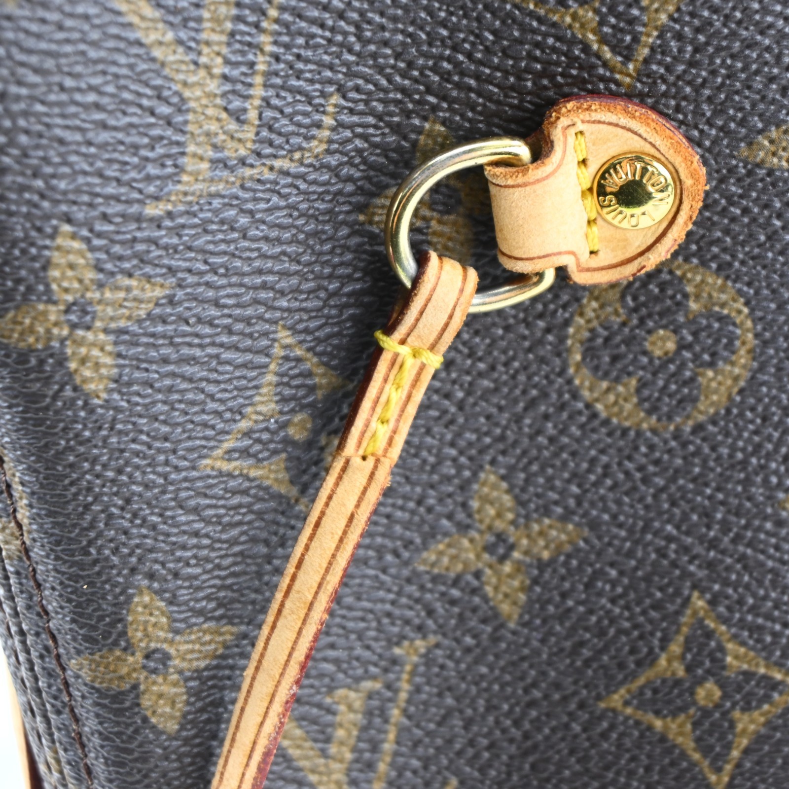 Louis Vuitton Monogram Neverfull MM Leather Fabric Brown Tote bag C1946GA806