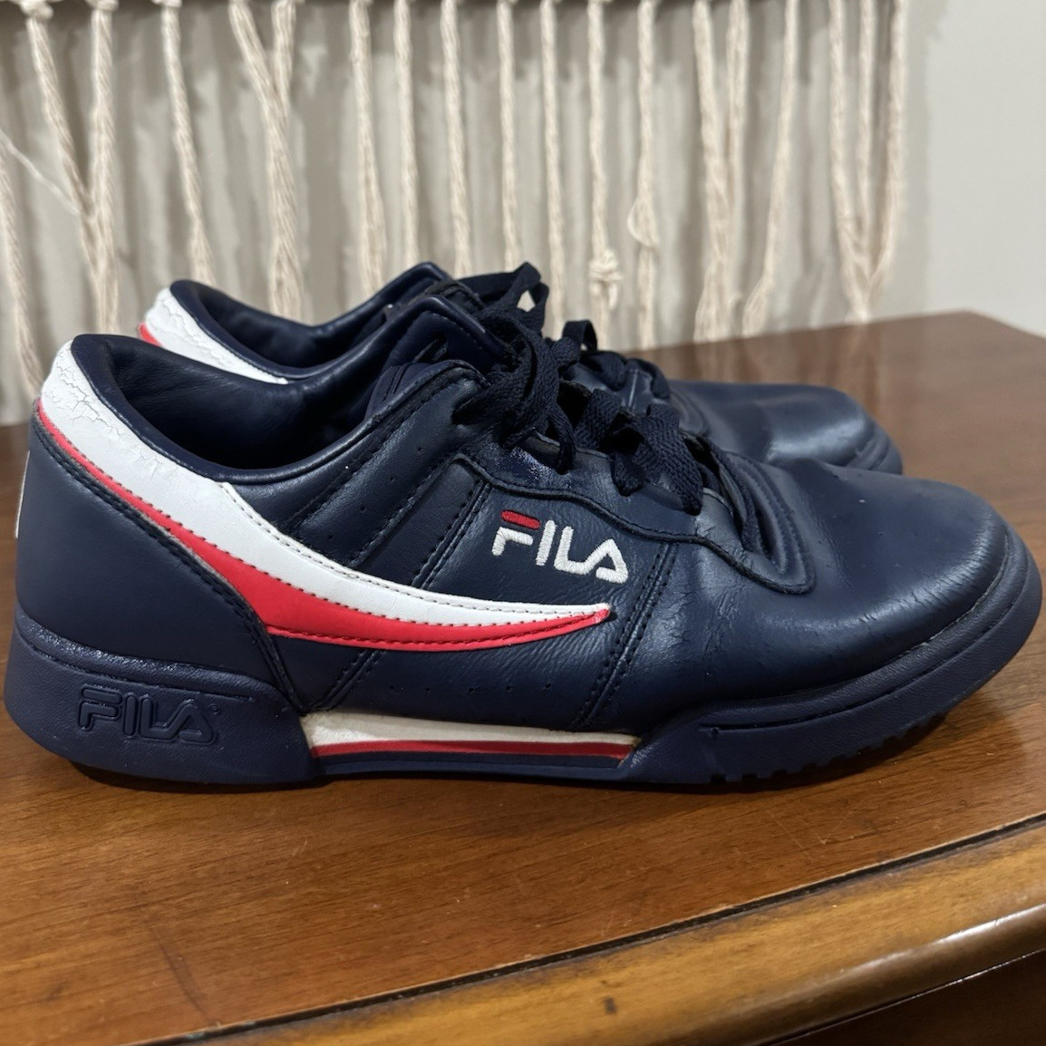 FILA RETRO Men’s Low Top Lace-Up Sneakers Blue/Red/White EVA Outsole 11F16LT-460