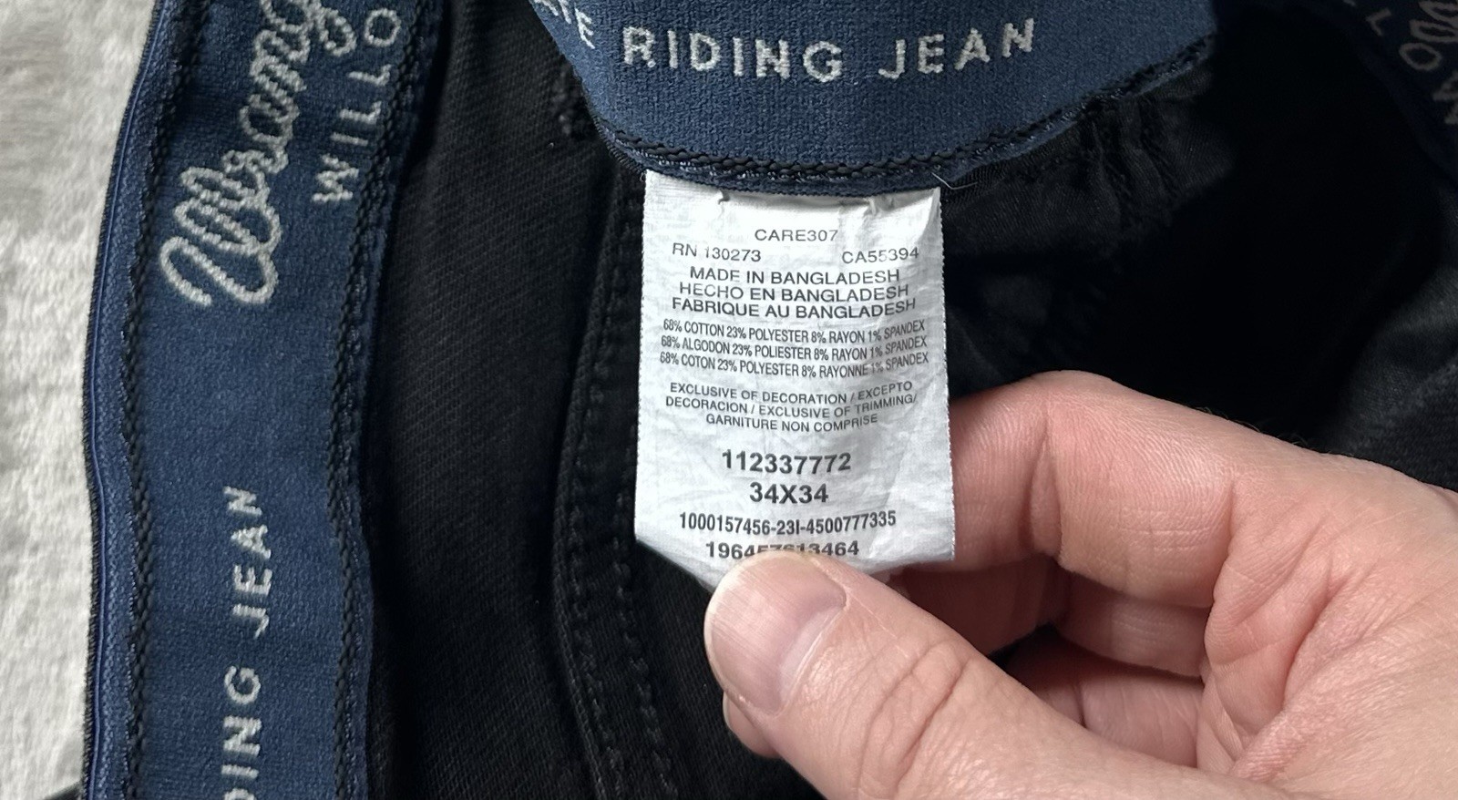 Wrangler Willow Ultimate Riding Jeans Women 34×34 (Actual 37×33.5) Black Stretch