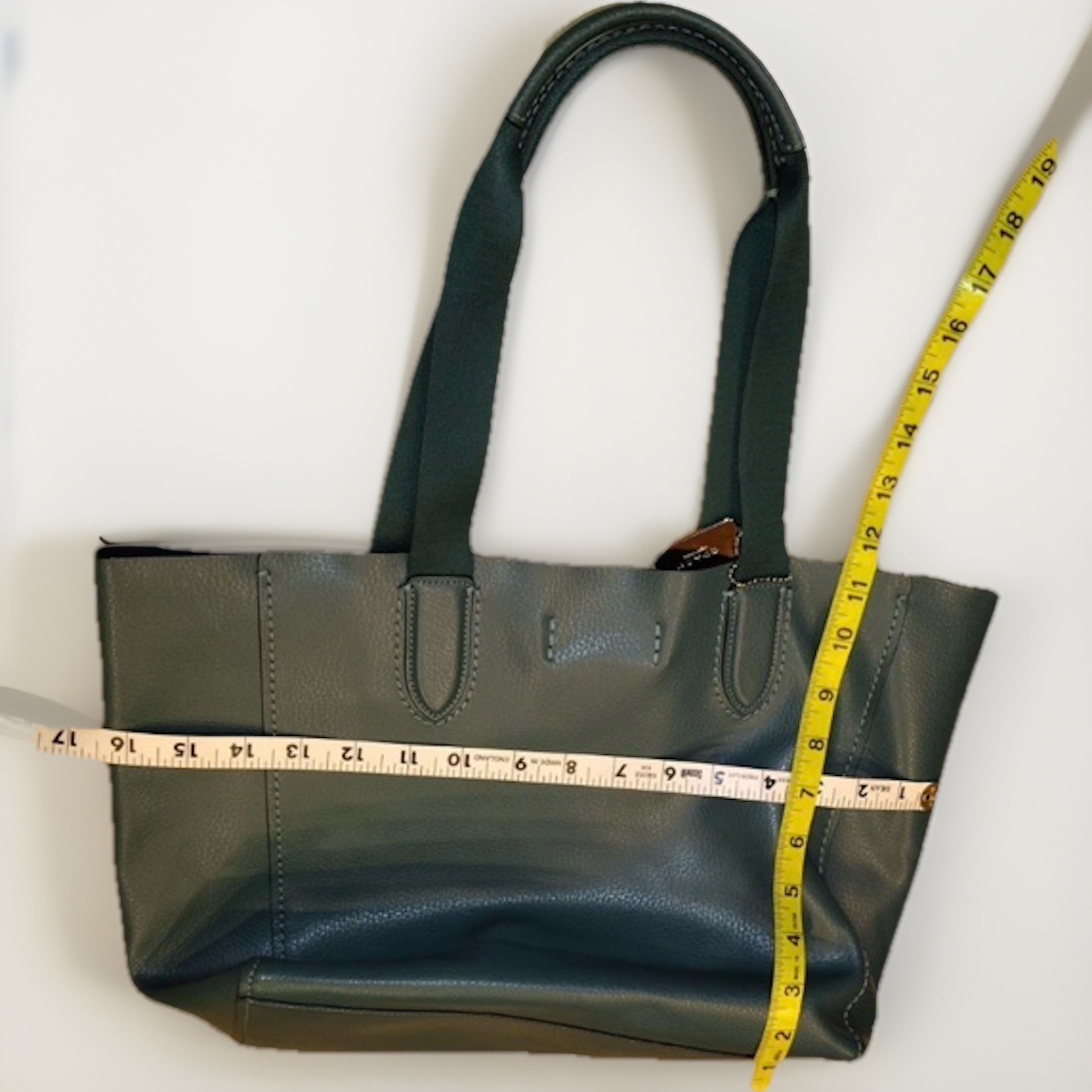 COACH Derby Tote 58660 Shoulder Bag Purse In Green Pebble Leather