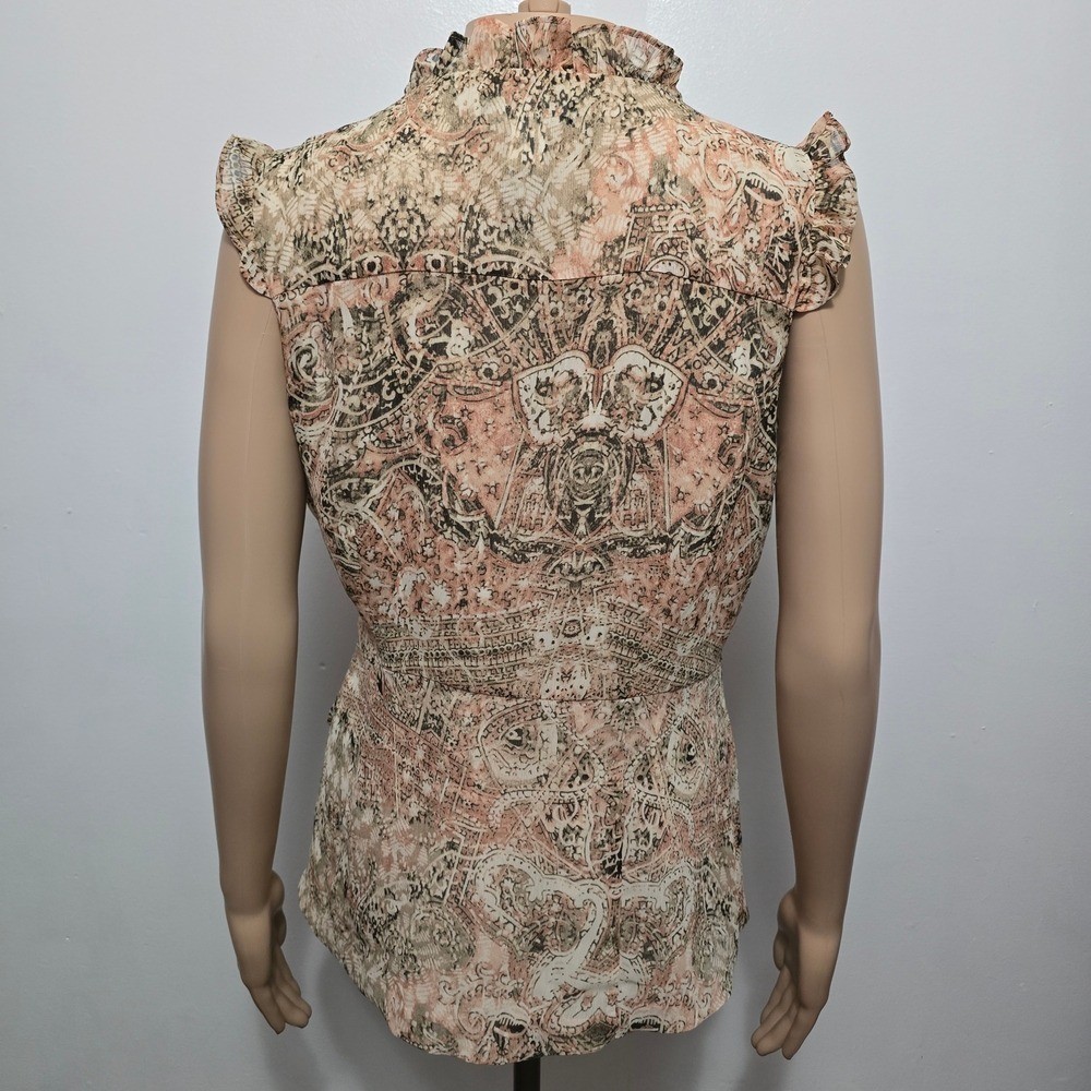 Axcess Y2K Sleeveless Paisley Wrap Blouse – Size Medium Boho Patchwork Print