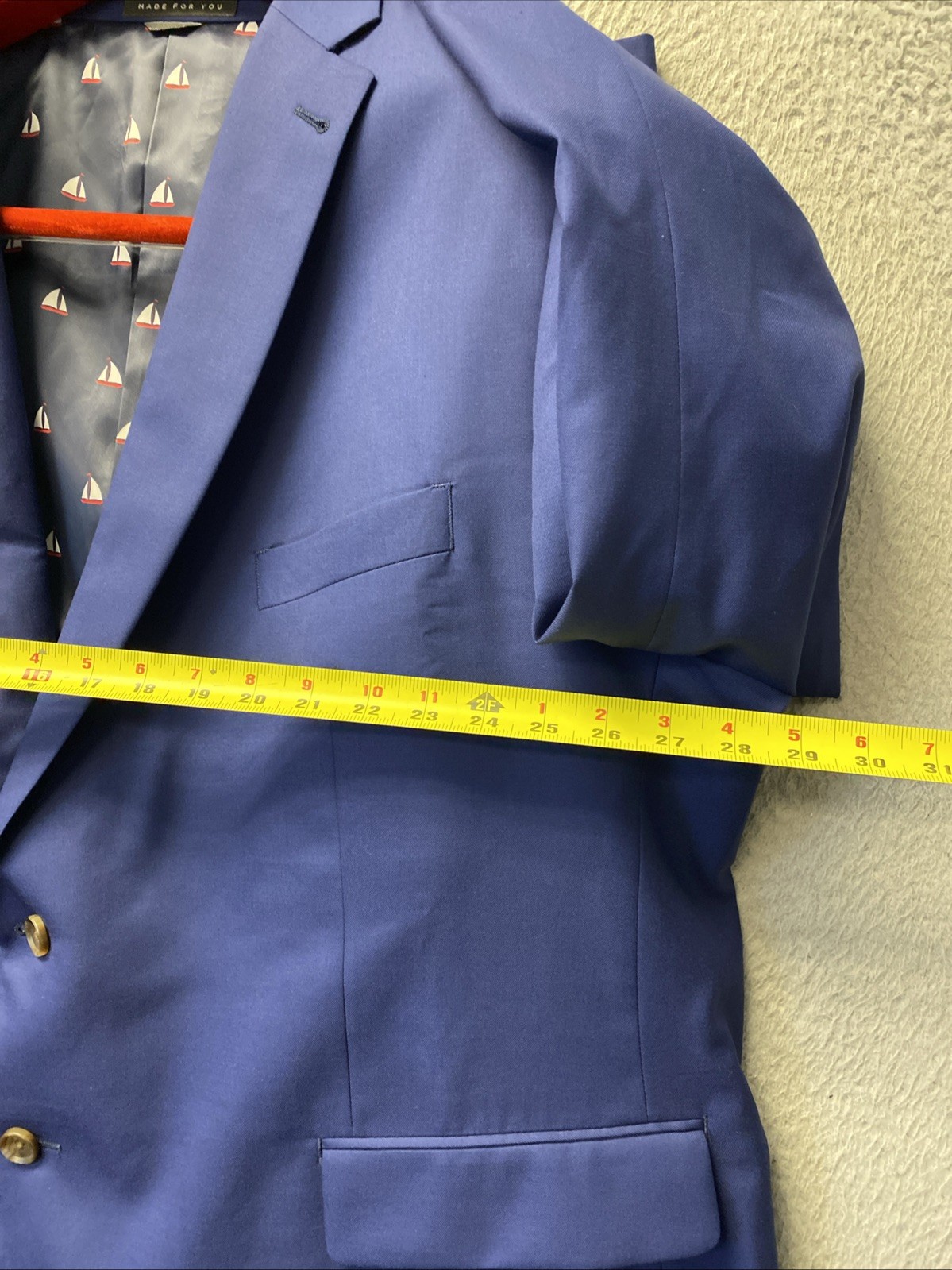 Indochino Suit Mens Size 56 Blue Made For You Navy 2 Piece Pants 50×28 Wool/1162