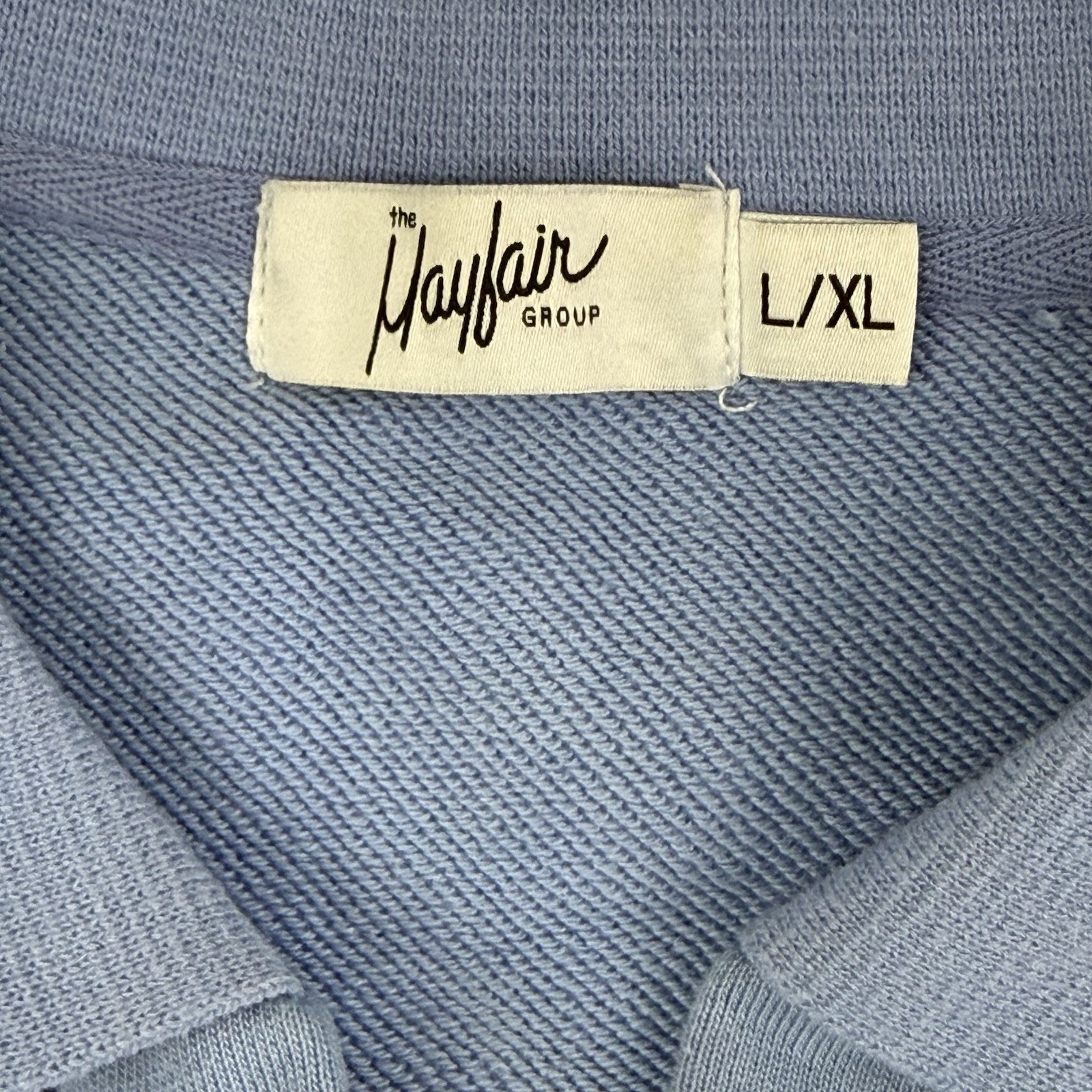 The Mayfair Group BE NICE! Graphic Sweatshirt L/XL Blue Oversized Collar