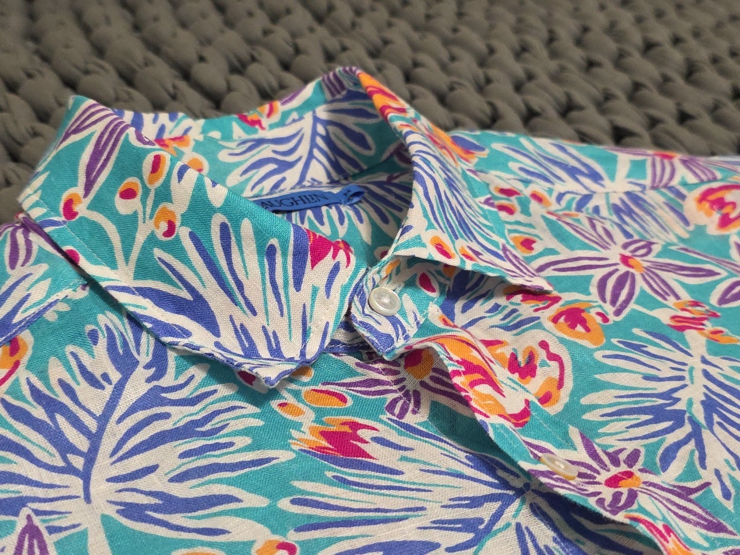 NEW J. McLaughlin Island Bouquet Gramercy Lightweight Button-up Linen Shirt SZ M