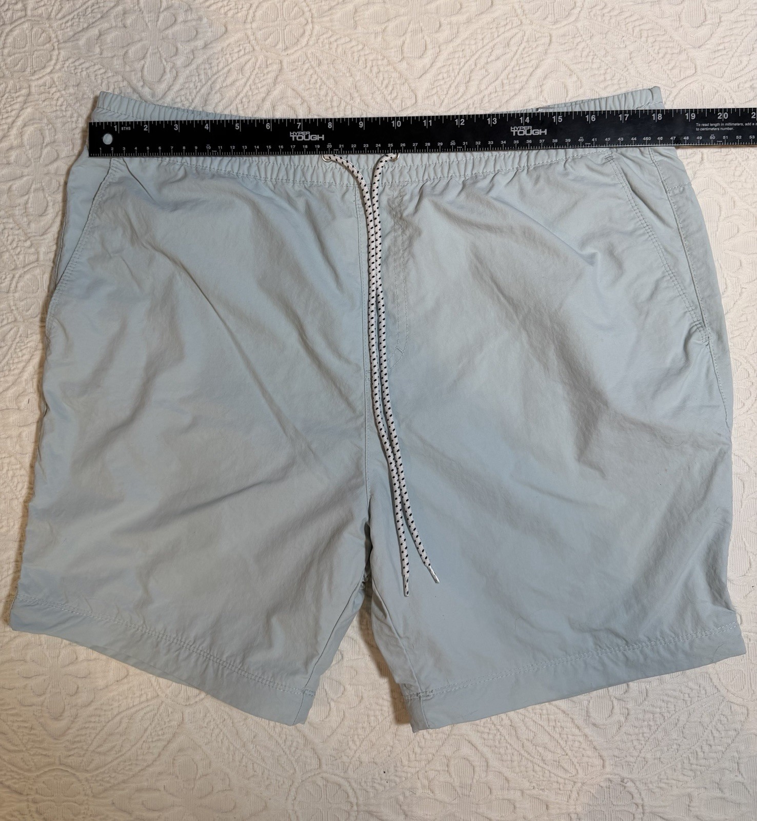 PacSun Drawstring Shorts lightweight performance fabric Mens XL Light Blue