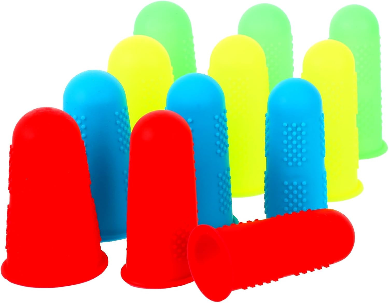 12 PCS Silicone Finger Protectors Covers, 3 Sizes Rubber Finger Tips Office T…