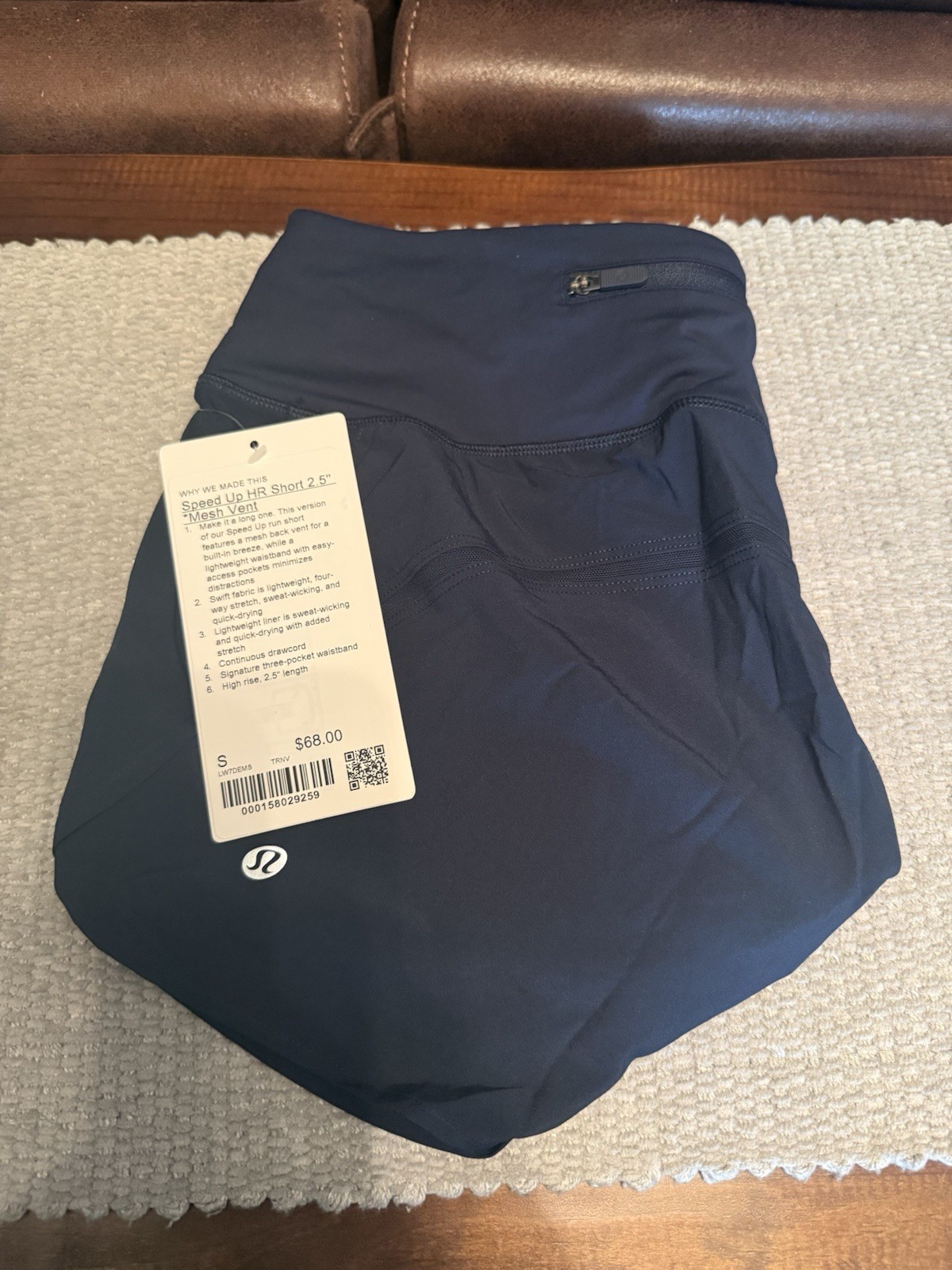 Lululemon Size Small Speed Up High-Rise Short 2.5″, True Navy, NWT, $68