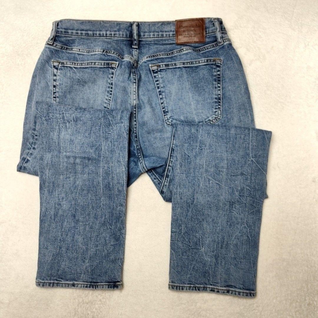 Abercrombie & Fitch Jeans Mens 33×30 Blue Athletic Straight Light Wash Stretch