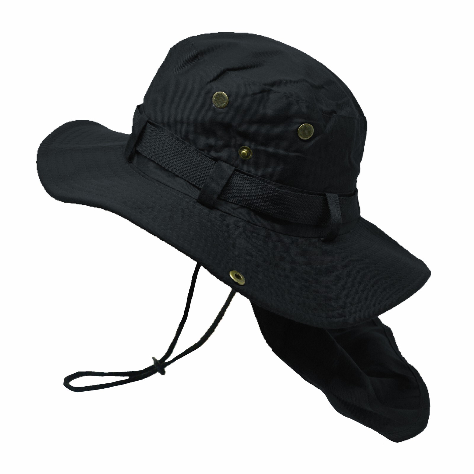 Unisex Bucket Boonie Hat Neck Cover Flap Sun Wide Brim Fishing Solid Outdoor Cap