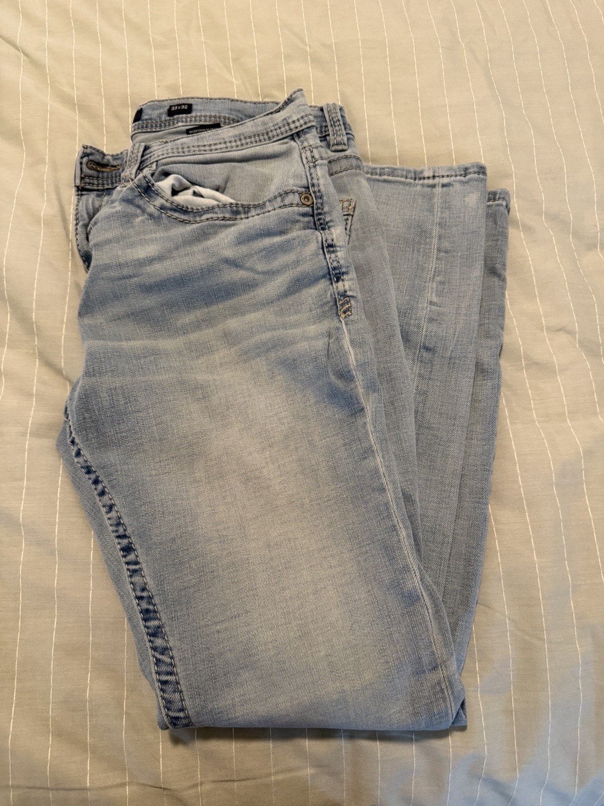 Men’s BKE Alec Straight Jeans. Light Wash 33×32