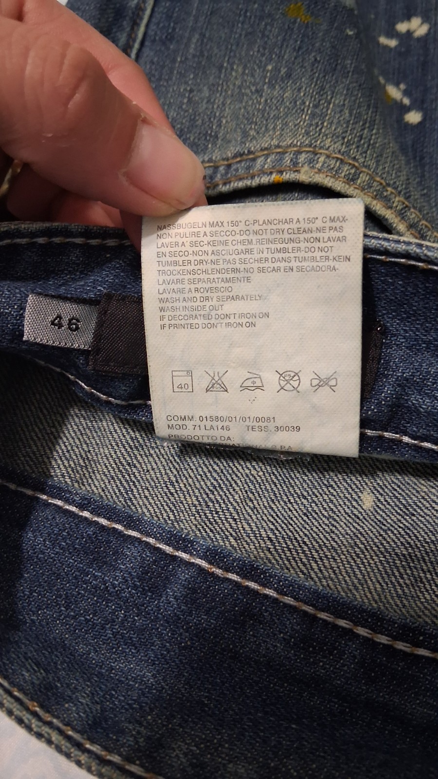 Archival DSQUARED2 SS2008 “Sweet Dungarees” Tea For Two Distressed Jeans IT 46