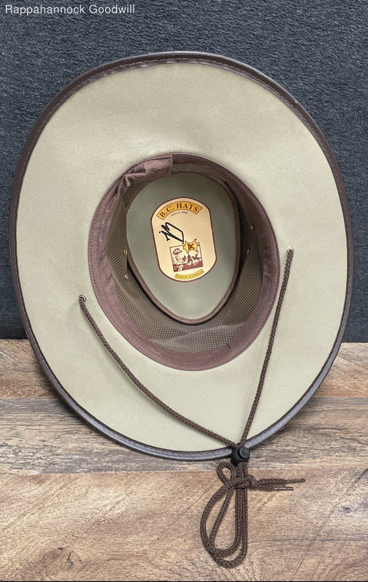 B.C. Hats Men’s Tan Canvas Mesh Breezer Australian Outback Bush Hat Size S