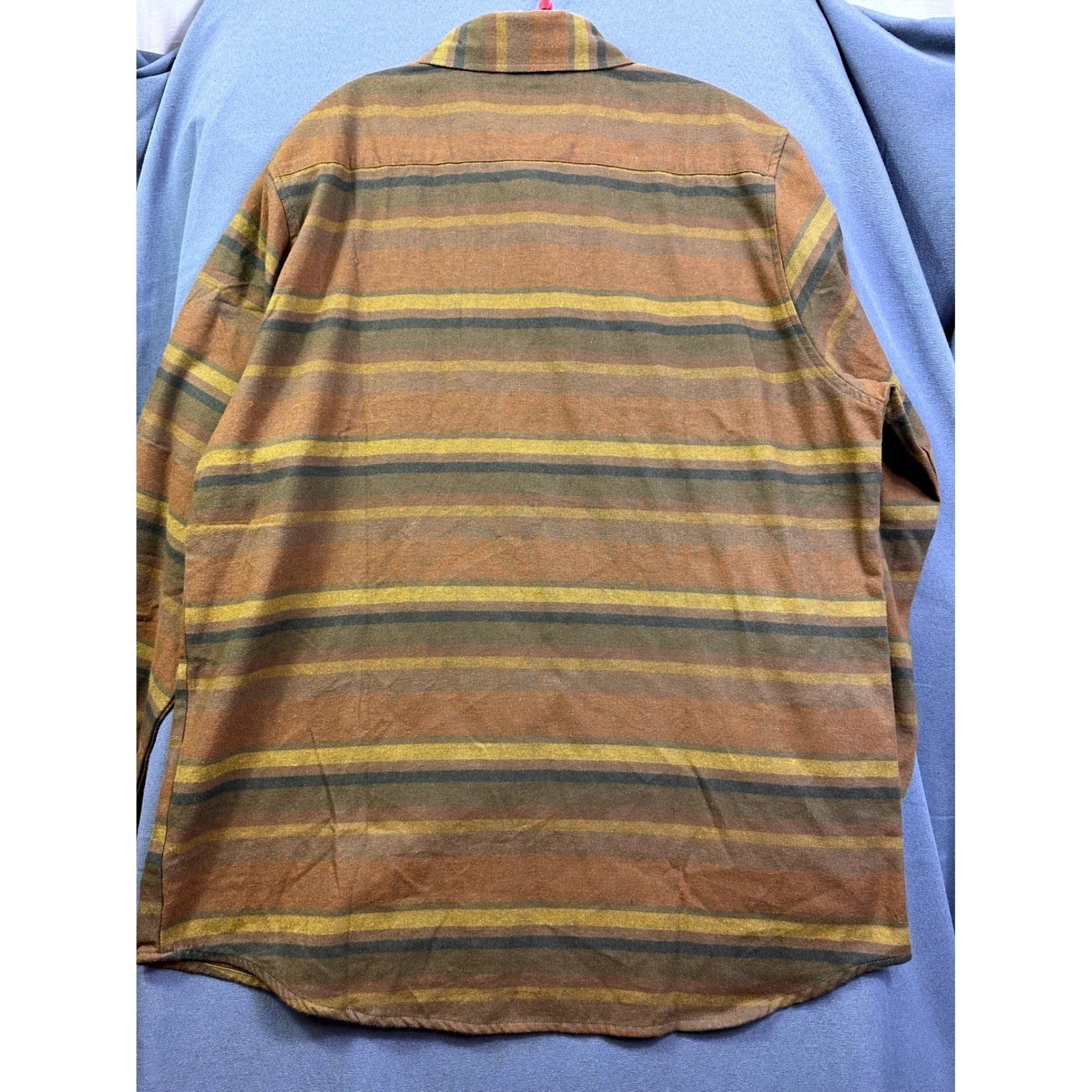Troll Co Dirty Hands Clean Money Flannel Shirt Men 2XL Striped Snap Front Brown