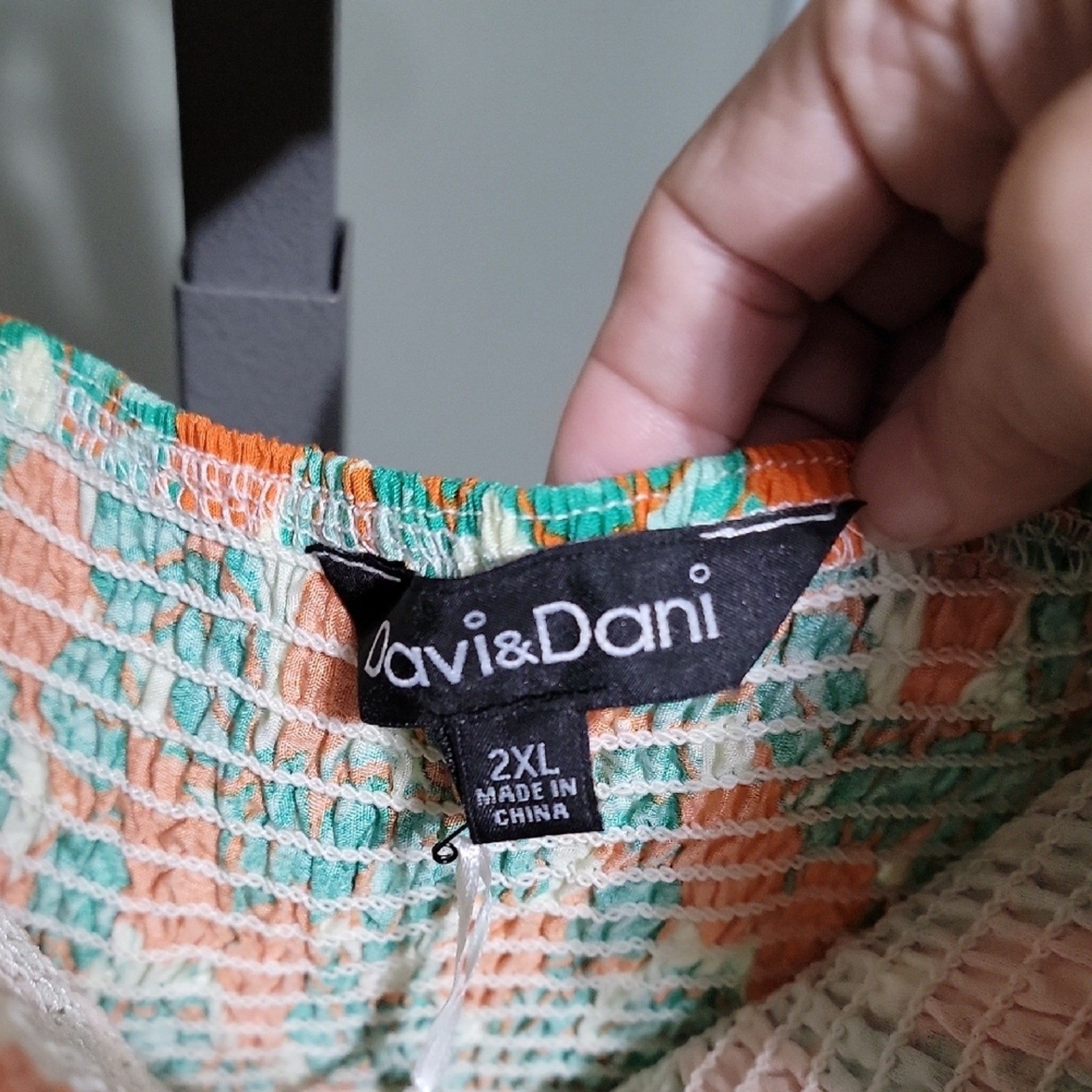 Davi & Dani 2XL Citrus Print Halter Maxi Dress Smocked Top NWT Lined Resort Boho