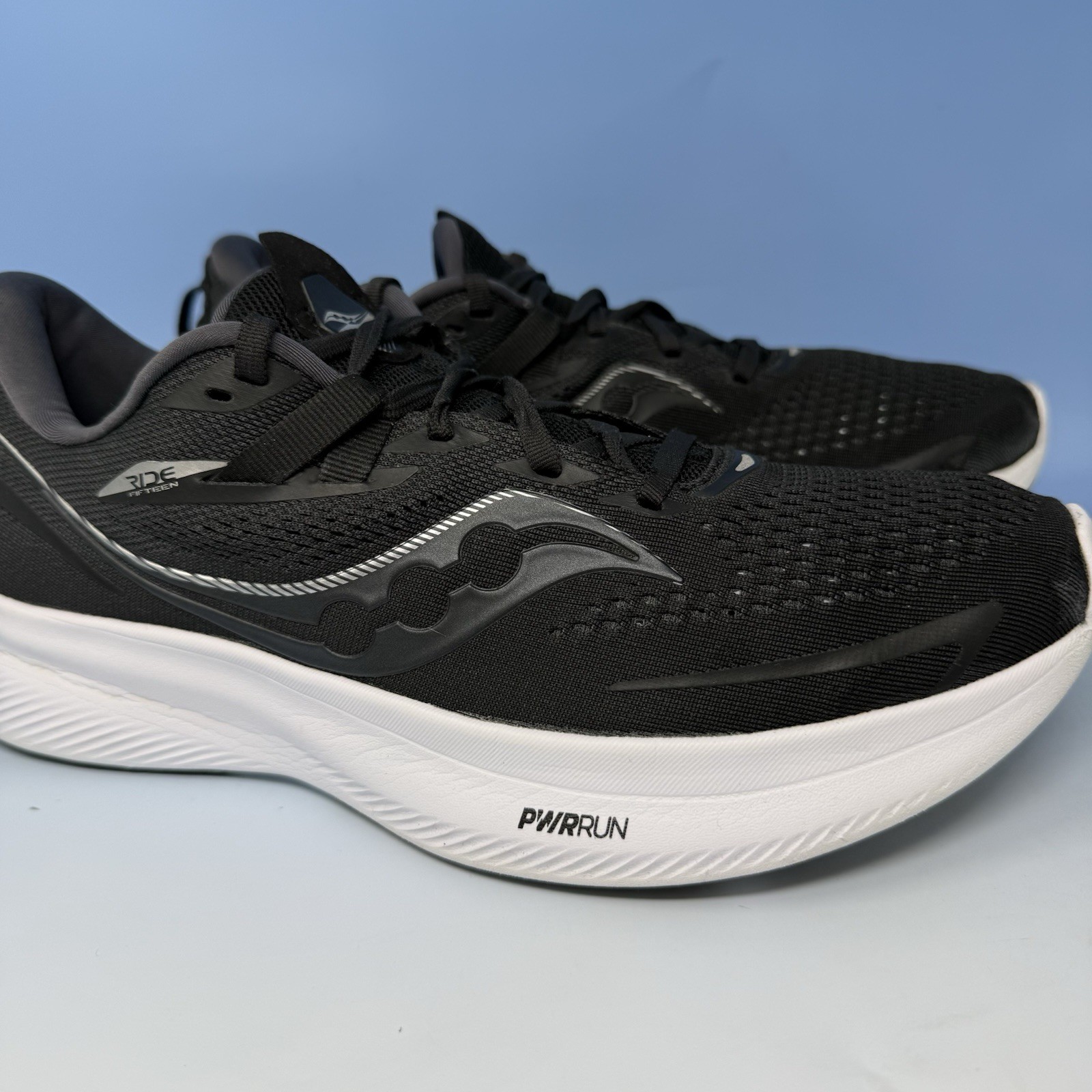 Saucony Ride 15 Men’s Sz 10.5 M Running Sneakers Shoes Black Trainers