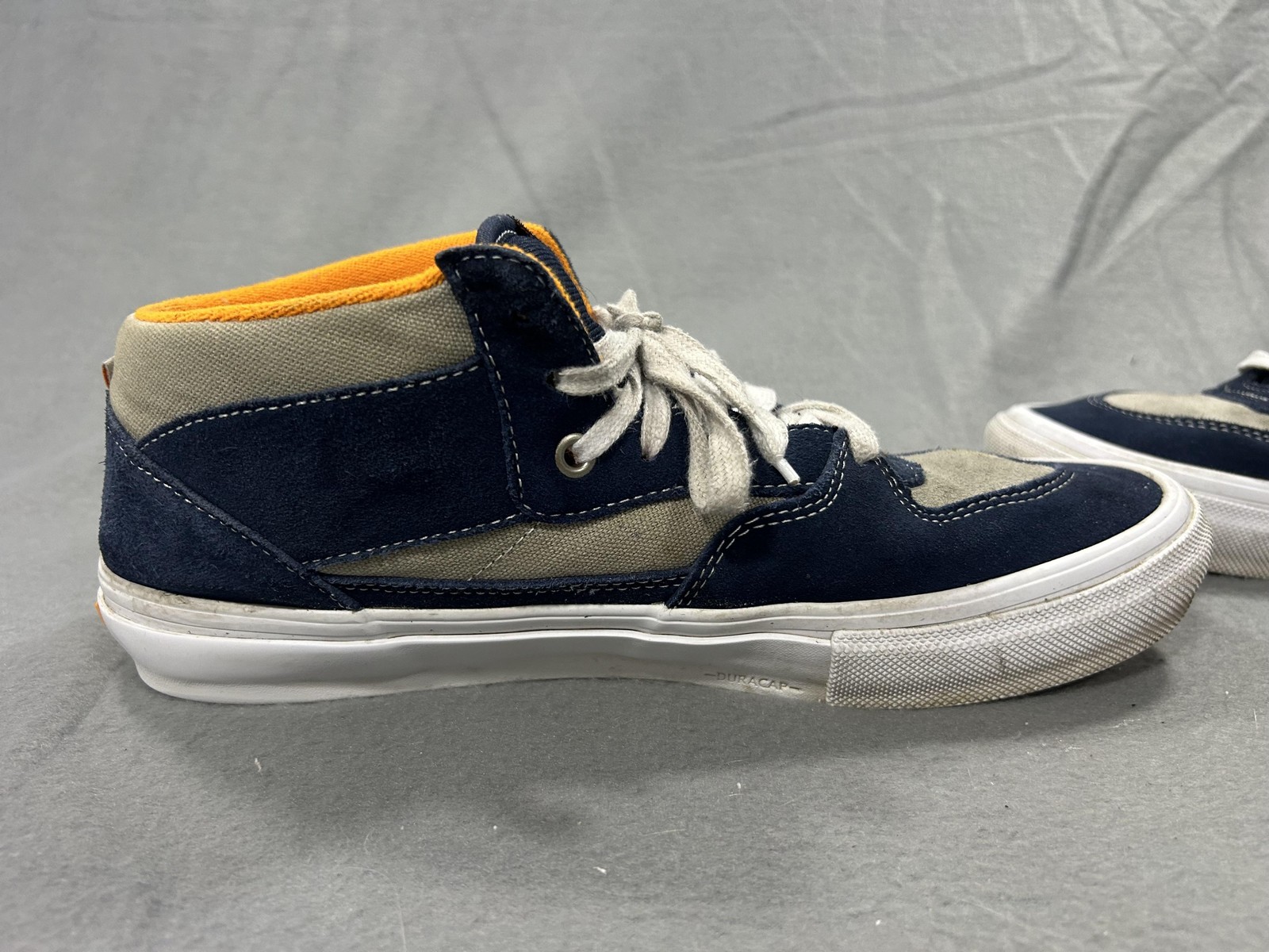 Vans Half Cab Shoes Mens Size 10 Blue Gray Suede Mid Top Skate Sneaker