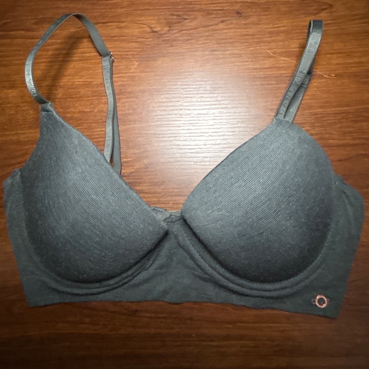Danskin Bra 36C Gray Underwire T-Shirt Intimates Adjustable Straps Style 5513-22