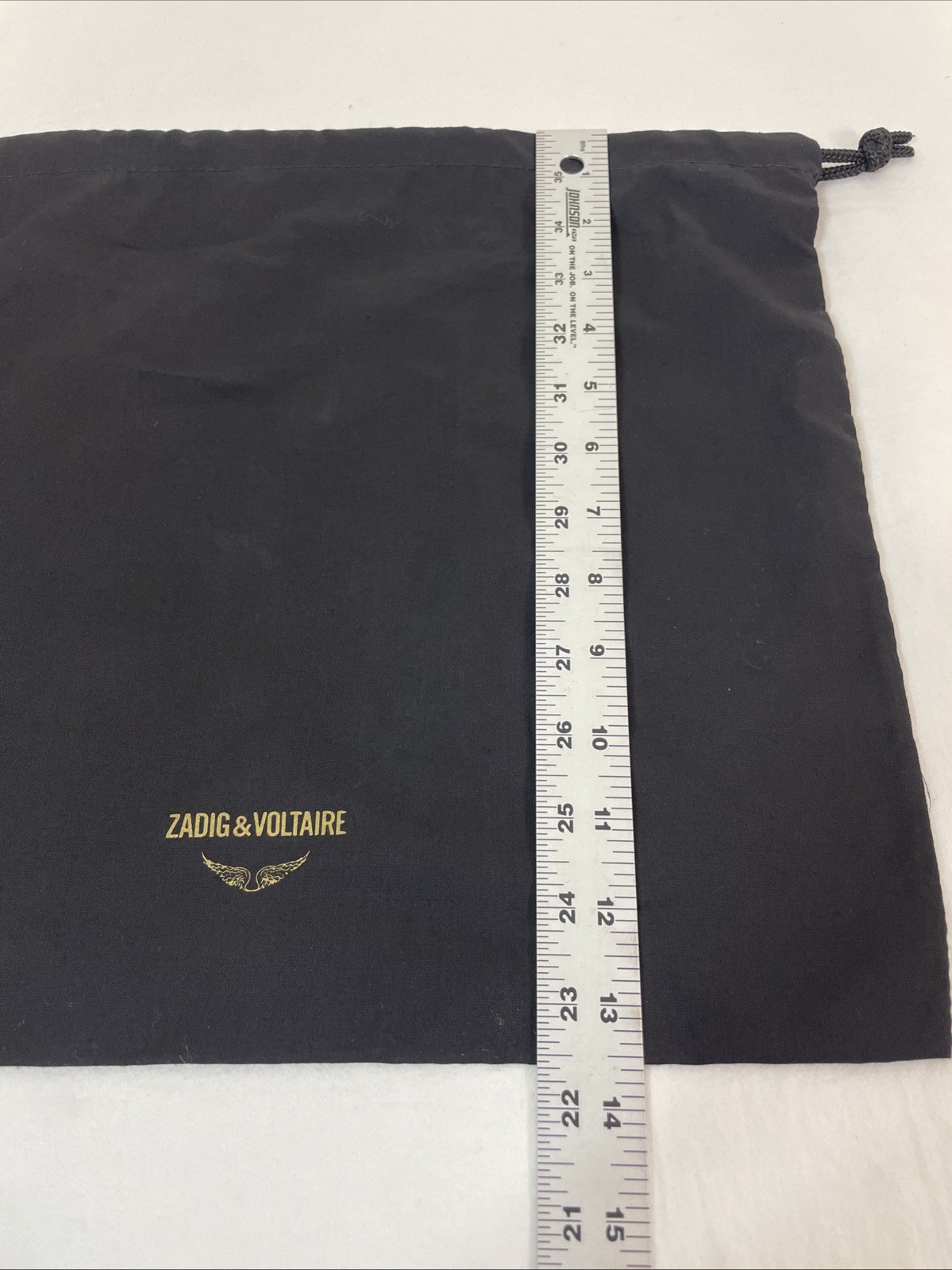 Zadig & Voltaire Dust Bag Black Cinch Top 15 1/2″ x 13″ BAG ONLY