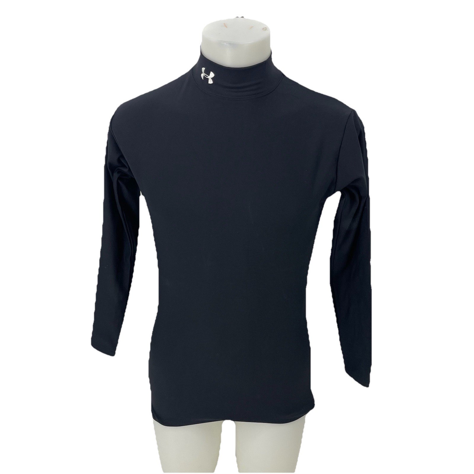Under Armour Mens ColdGear Mock Neck Compression Shirt Large Black 56-28