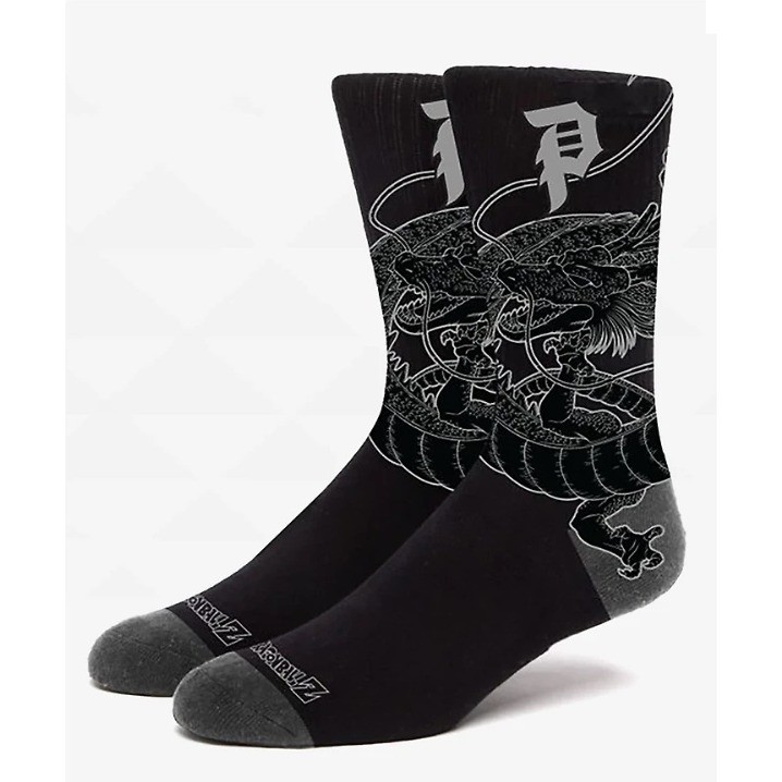 Primitive x Dragon Ball Z Shenron Black Crew Socks Anime Manga Skater NEW