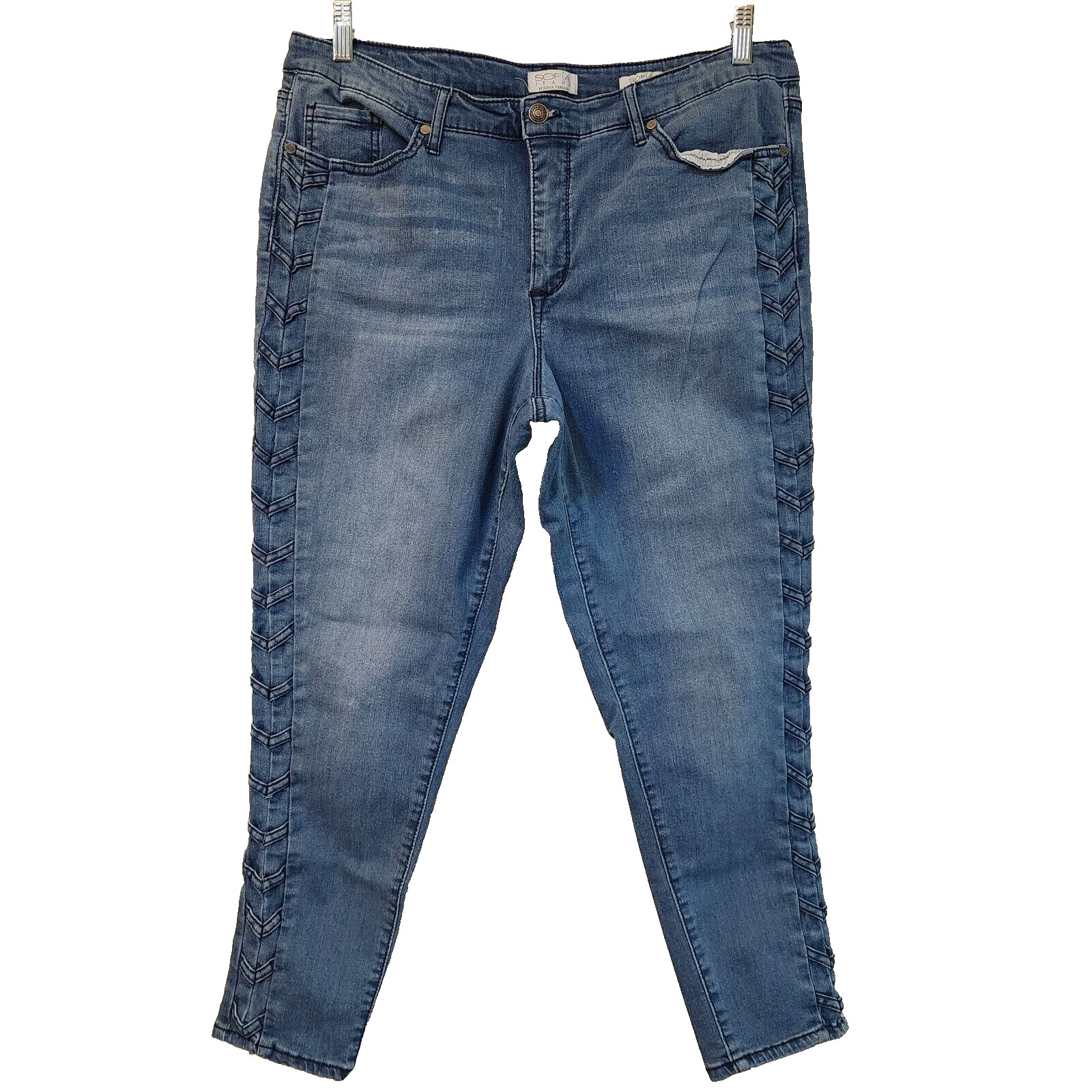 Sophia Vergara Womens Skinny Ankle Jeans Size 18 Blue Mid Rise Stretch