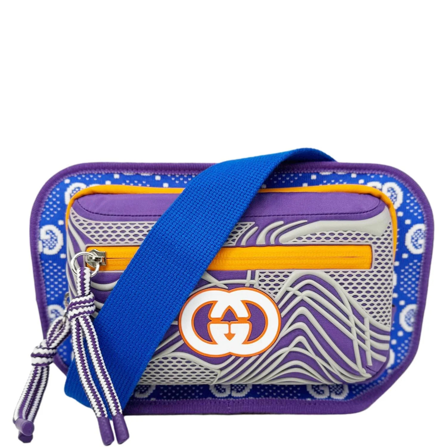 Authentic Gucci GG Jersey Nylon Rubber Waist Shoulder Belt Bag 752102 $1200