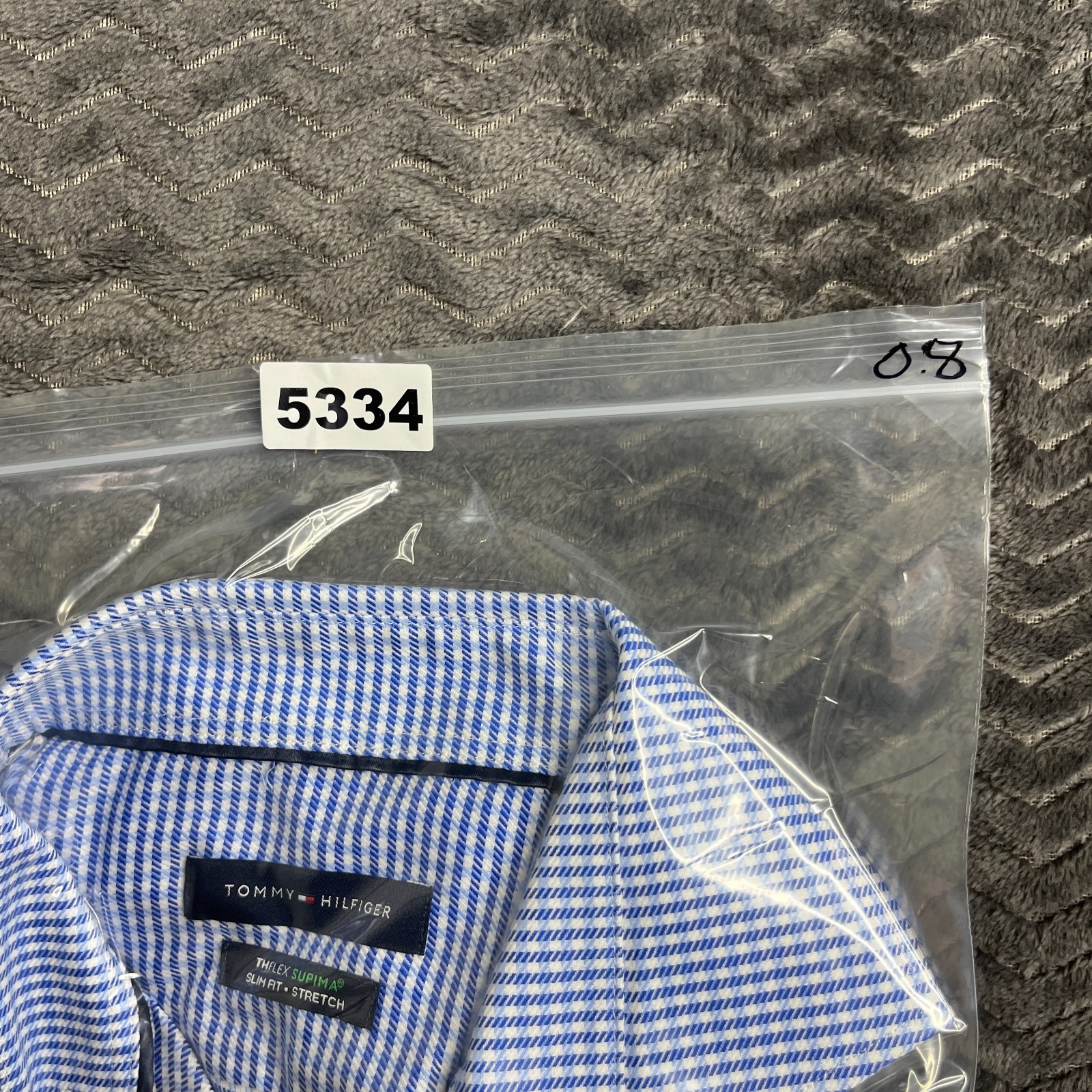 Tommy Hilfiger THFlex Supima Slim Fit Stretch Shirt S 14.5 32/33 Blue plaid