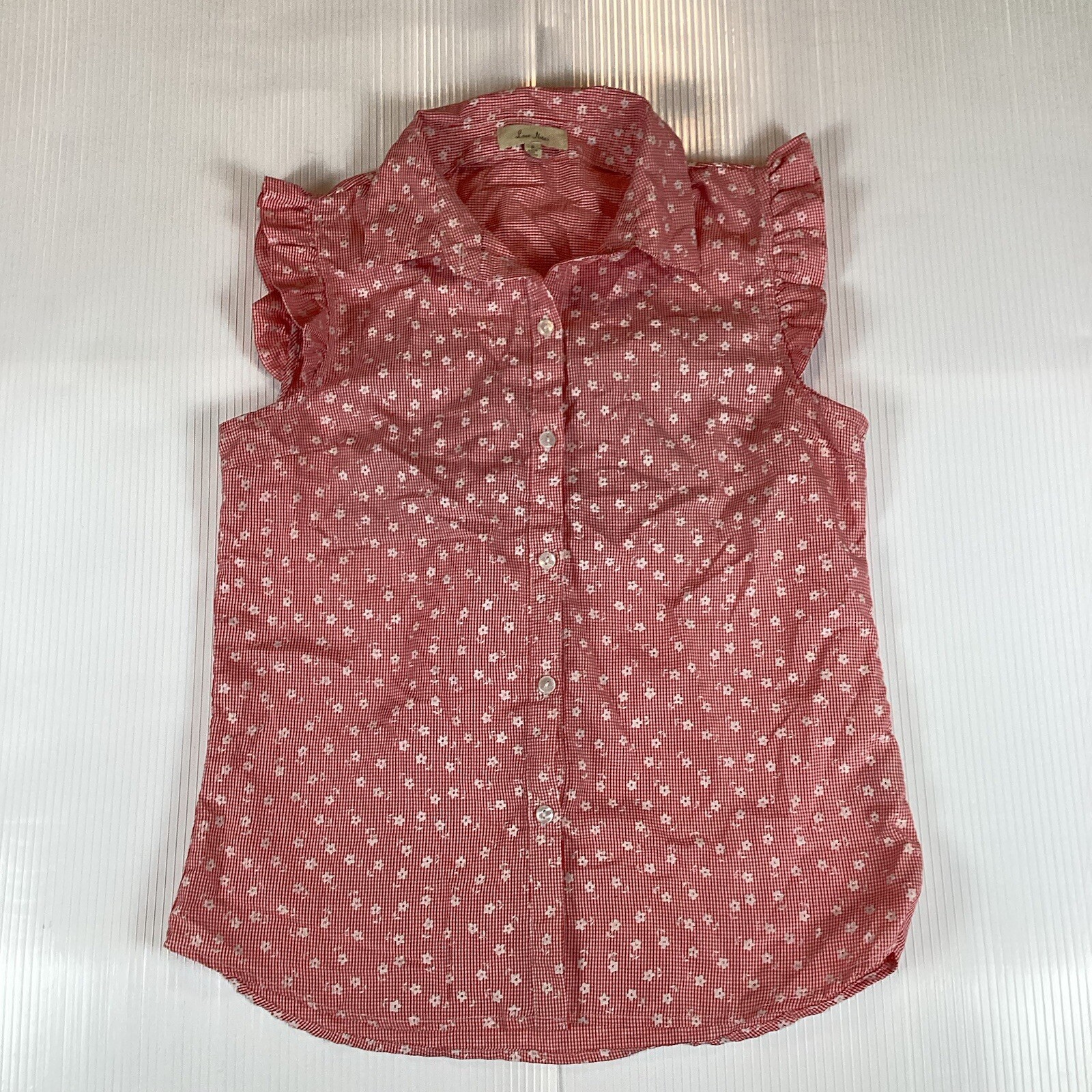 Love Notes Womens Button Up Shirt Sz S Casual Sleeveless Comfort Casual Floral