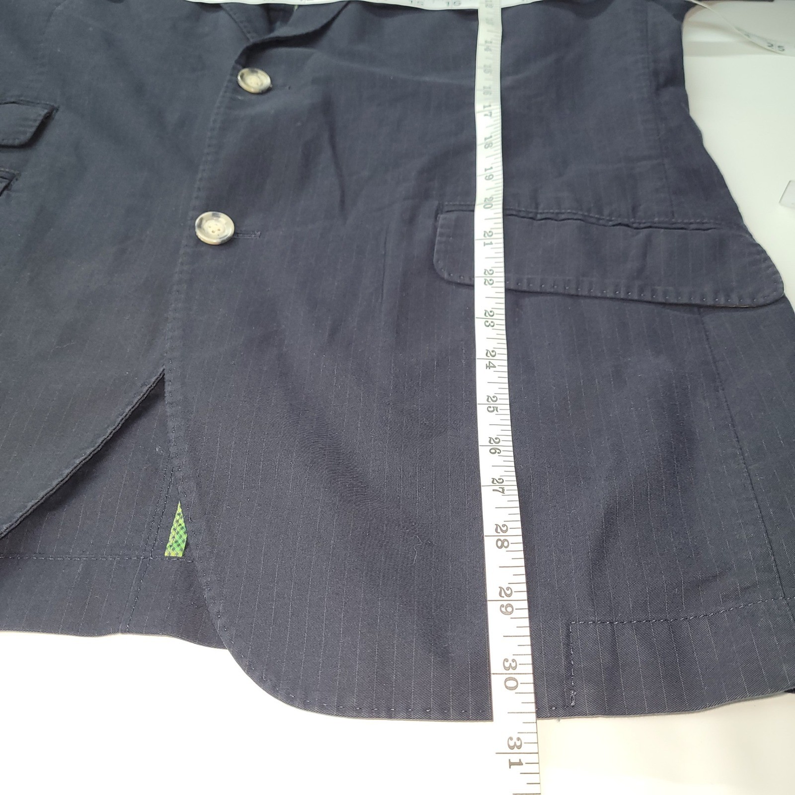 Kroon Navy Pinstripe Jacket Blazer Mens 42R Cotton Blend Unstructured Sport Coat