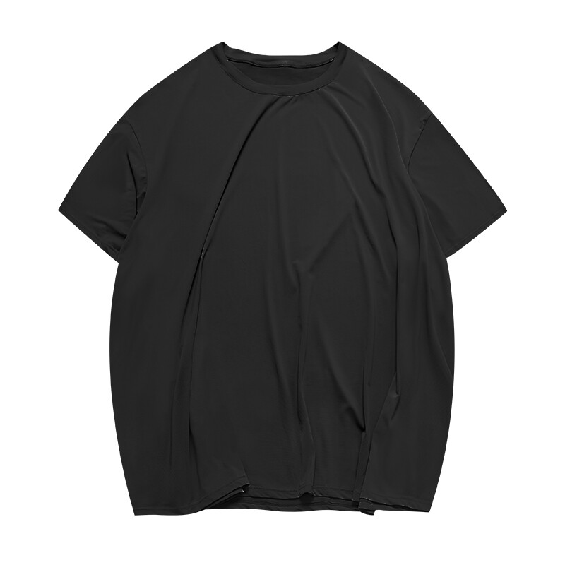 Cool Men’s T-Shirt Big Tall Short Sleeve Crew Neck Ice Silk Mesh Tee Black Green