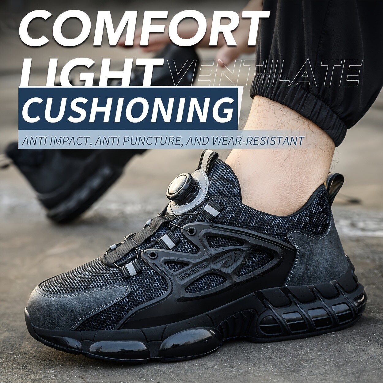 Work Indestructible Safety Shoes Steel Toe Work Boots Breathable Men Sneakers
